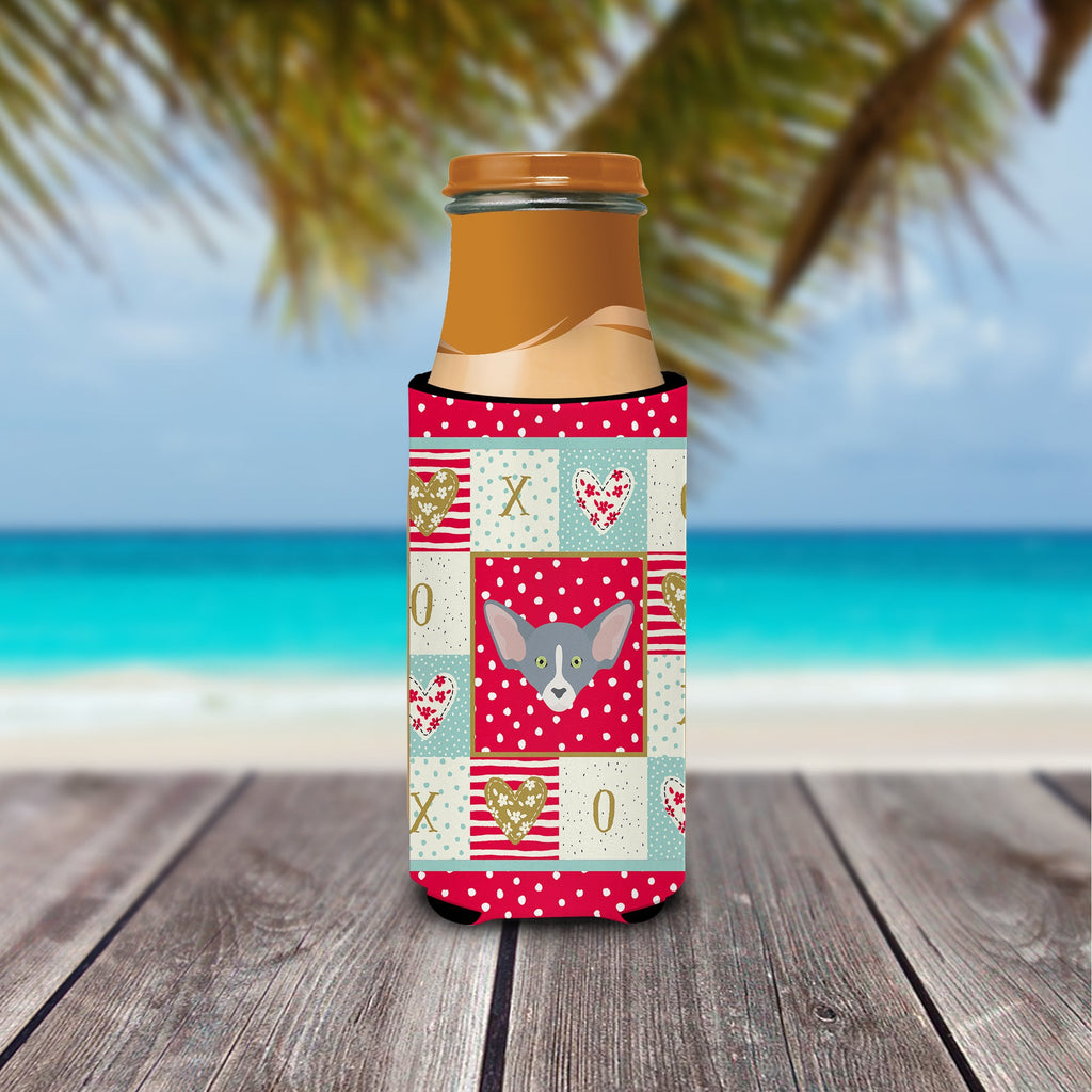 Peterbald Cat Love Slim Can Hugger , Insulated Foam Hugger for 12 oz Slim Cans, Beer Bottles & Water Bottles, Printed in USA