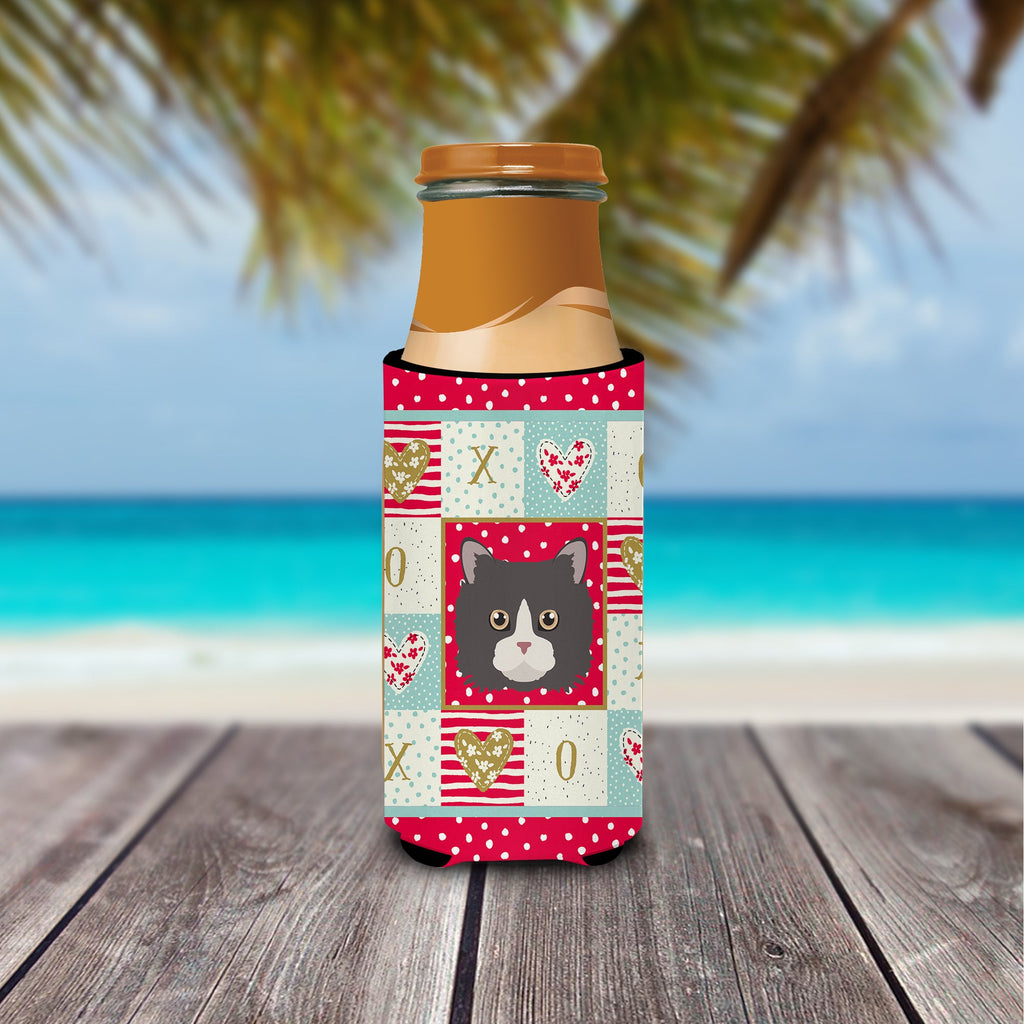 Poodle Cat Love Slim Can Hugger , Insulated Foam Hugger for 12 oz Slim Cans, Beer Bottles & Water Bottles, Printed in USA