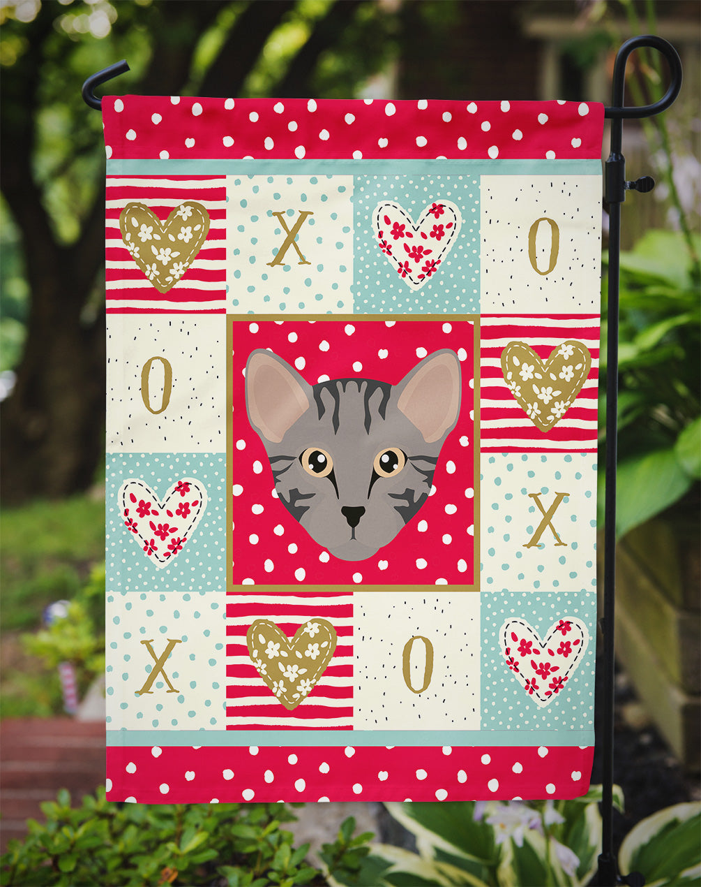 Safari Cat Love Garden Flag Mailbox Decorative Yard Banner Outside Patio Artwork for Flower Beds, Garden Size, Multicolor