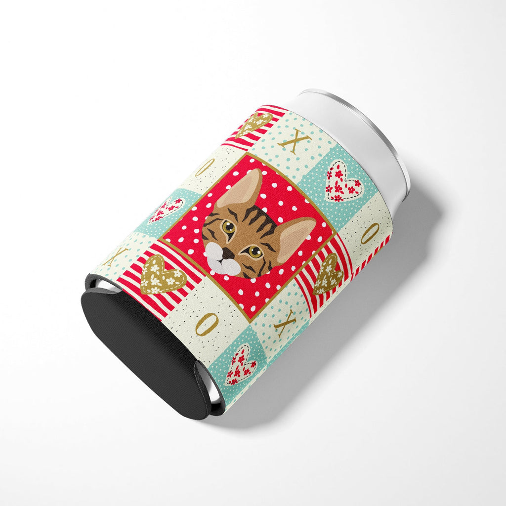 Savannah Cat Love Can or Bottle Hugger Cooler Sleeve for Standard 12 oz Cans, Insulated Foam Beer & Soda Can Hugger Reusable