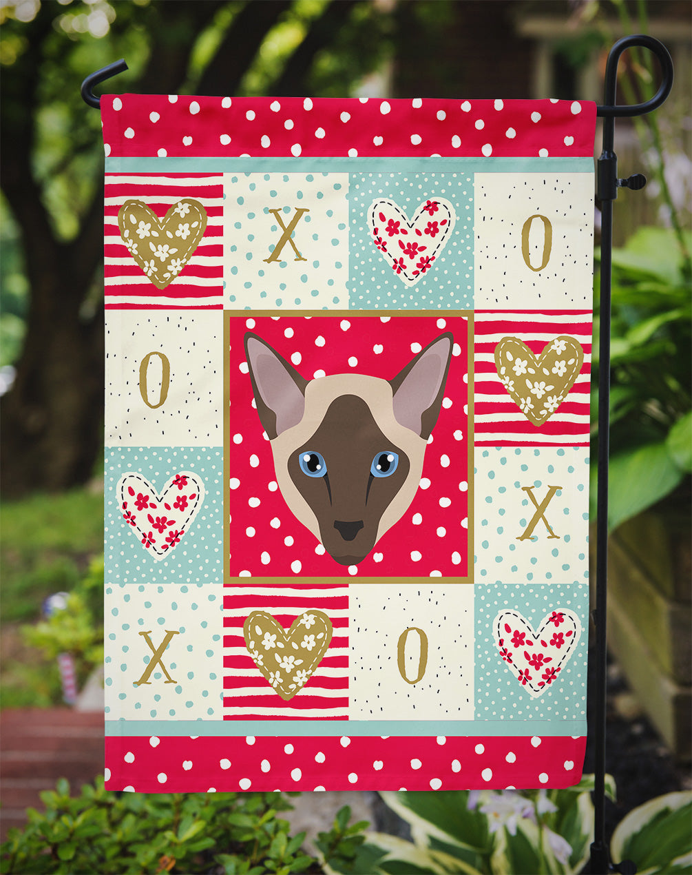 Siamese Modern Cat Love Garden Flag Mailbox Decorative Yard Banner Outside Patio Artwork for Flower Beds, Garden Size, Multicolor
