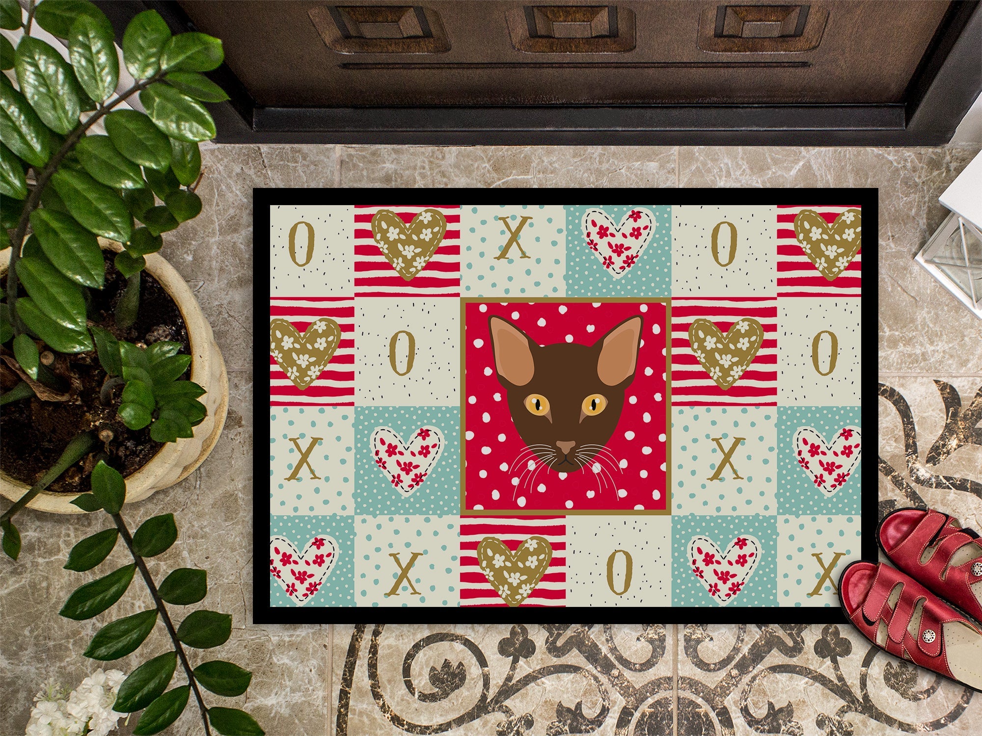 Suphalak Cat Love Doormat Indoor Outdoor 18H X 27W Front Door Mat Rugs for Entryway, Non Slip Washable