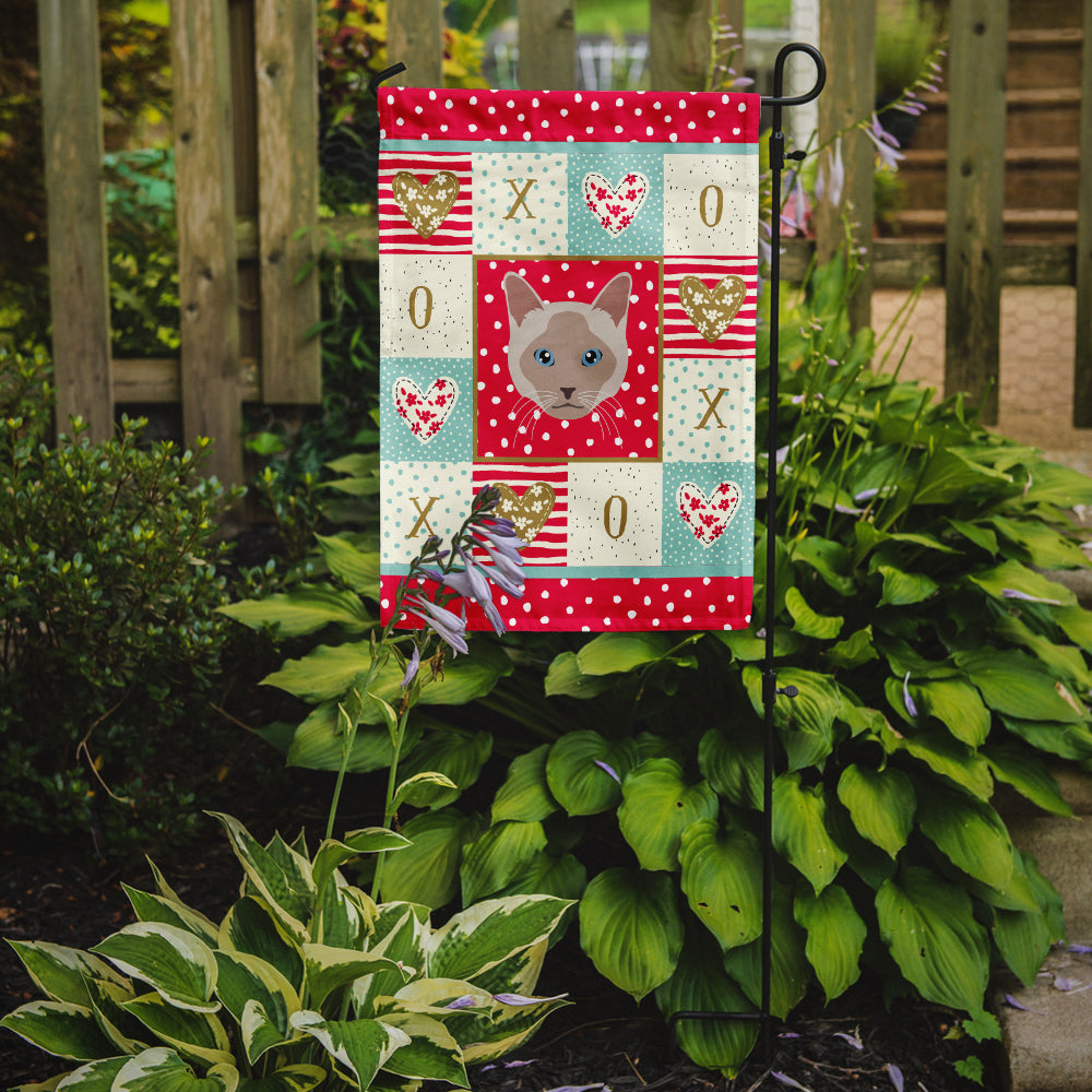Thai lilac Cat Love Garden Flag Mailbox Decorative Yard Banner Outside Patio Artwork for Flower Beds, Garden Size, Multicolor