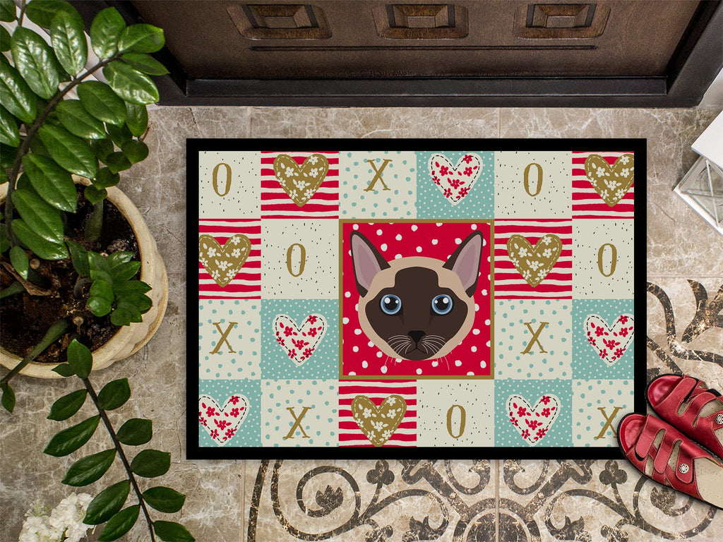 Tonkinese Cat Love Doormat Indoor Outdoor 18H X 27W Front Door Mat Rugs for Entryway, Non Slip Washable