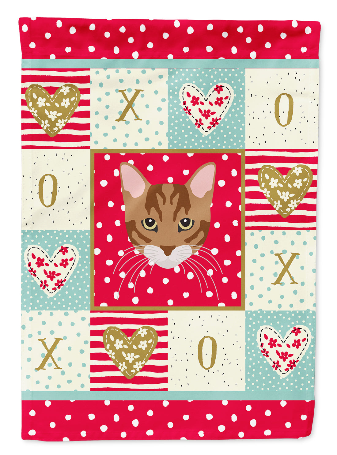 Toyger Cat Love Garden Flag Mailbox Decorative Yard Banner Outside Patio Artwork for Flower Beds, Garden Size, Multicolor