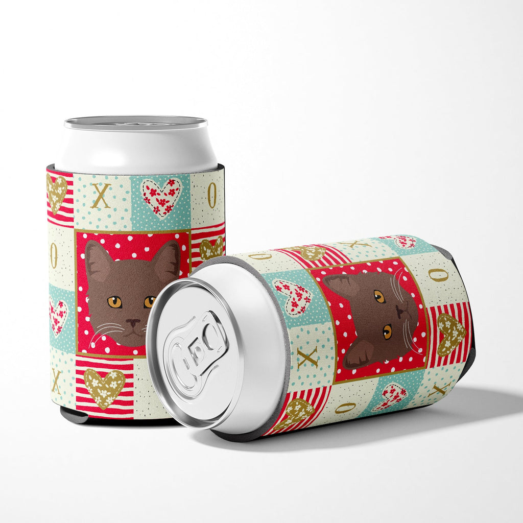 York Chocolate Cat Love Can or Bottle Hugger Cooler Sleeve for Standard 12 oz Cans, Insulated Foam Beer & Soda Can Hugger Reusable