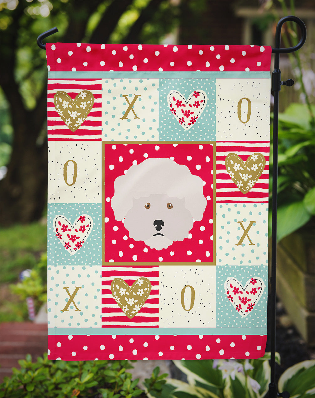 Bichon Frisé Love Garden Flag Mailbox Decorative Yard Banner Outside Patio Artwork for Flower Beds, Garden Size, Multicolor