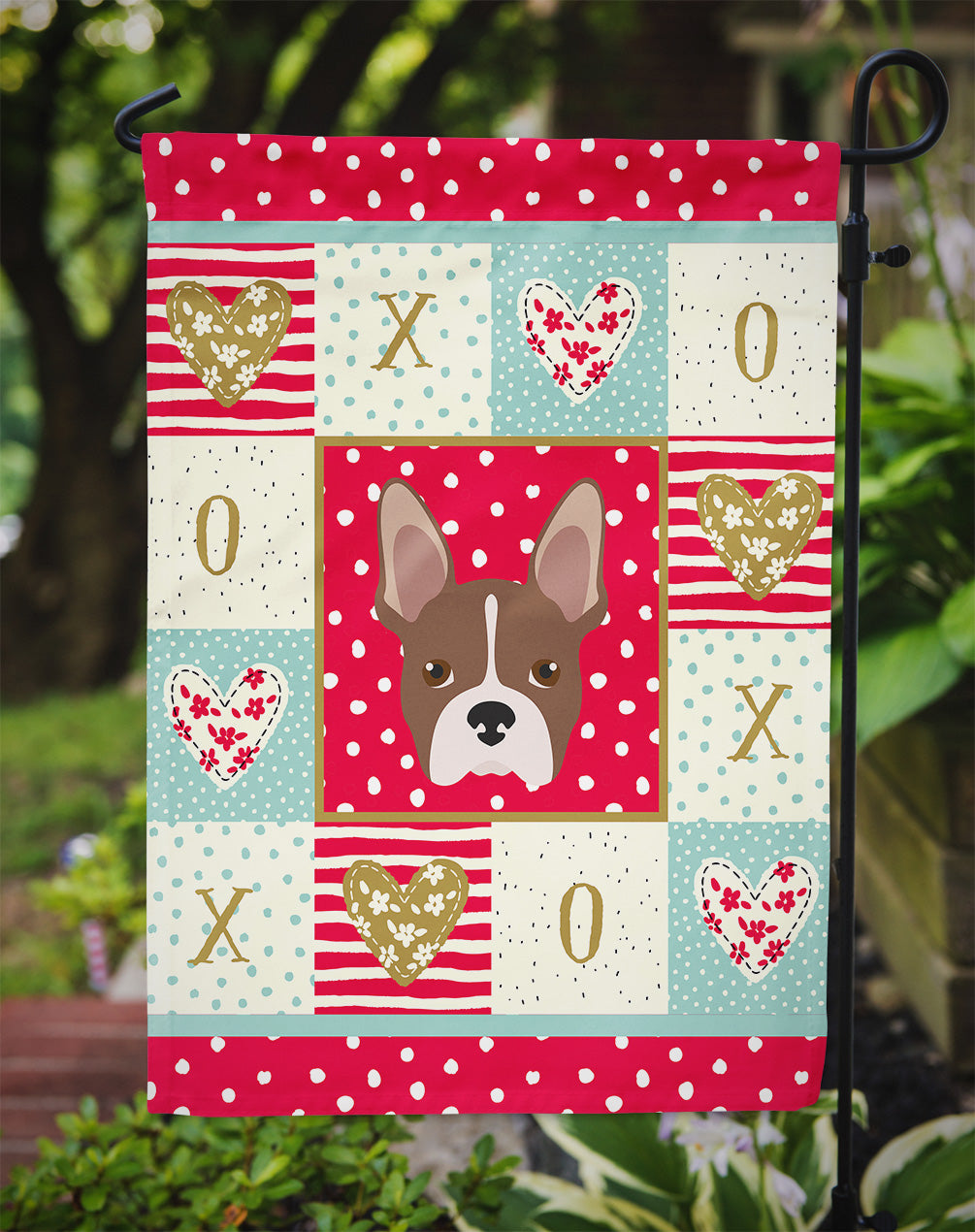Boston Terrier Love Garden Flag Mailbox Decorative Yard Banner Outside Patio Artwork for Flower Beds, Garden Size, Multicolor