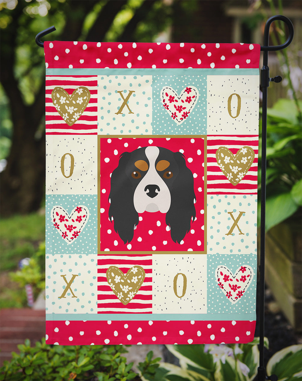 Cavalier King Charles Spaniel Love Garden Flag Mailbox Decorative Yard Banner Outside Patio Artwork for Flower Beds, Garden Size, Multicolor