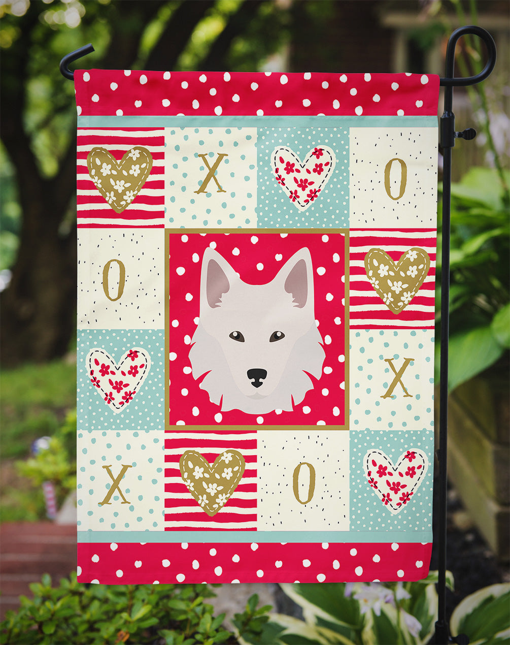 Danish Spitz Love Garden Flag Mailbox Decorative Yard Banner Outside Patio Artwork for Flower Beds, Garden Size, Multicolor