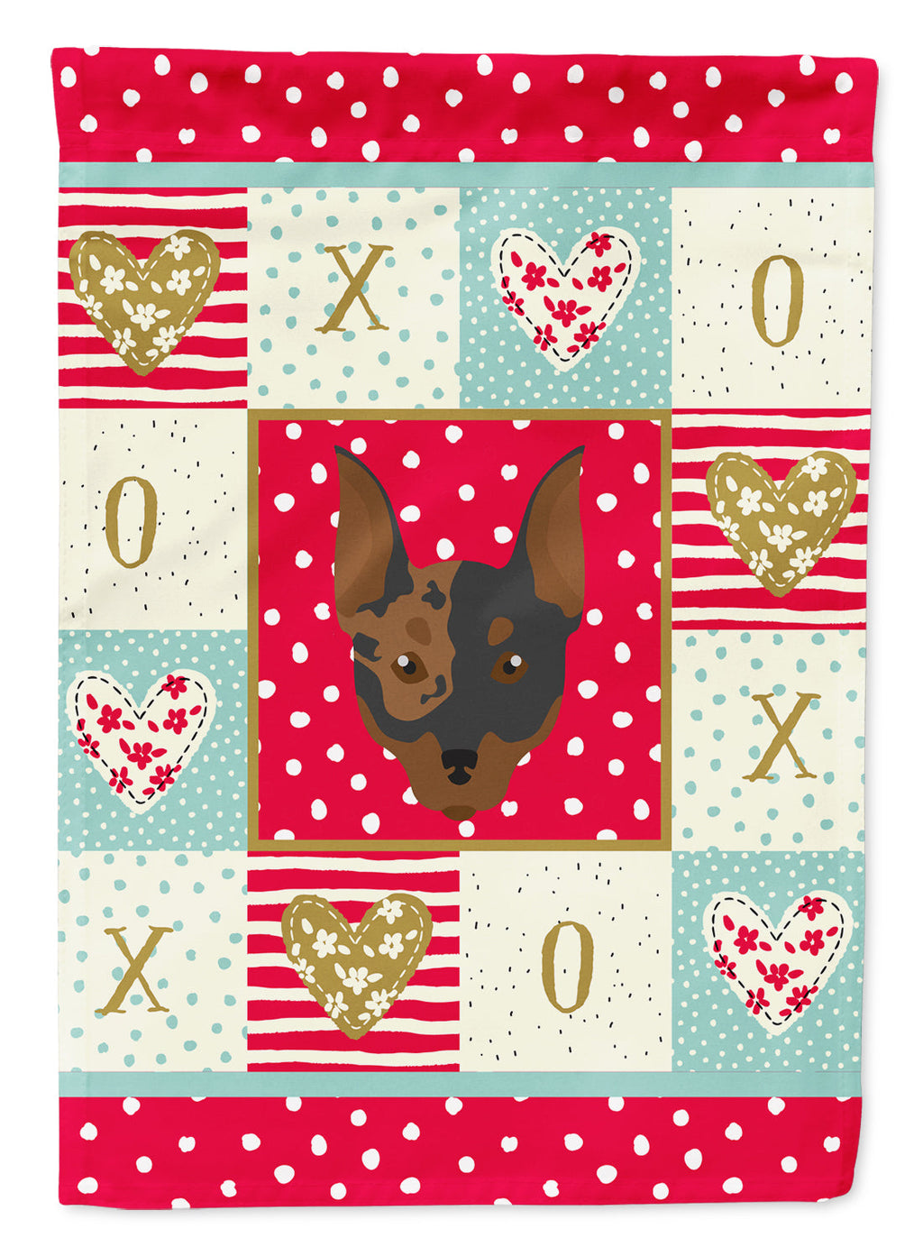 Harlequin Pinscher Love Garden Flag Mailbox Decorative Yard Banner Outside Patio Artwork for Flower Beds, Garden Size, Multicolor