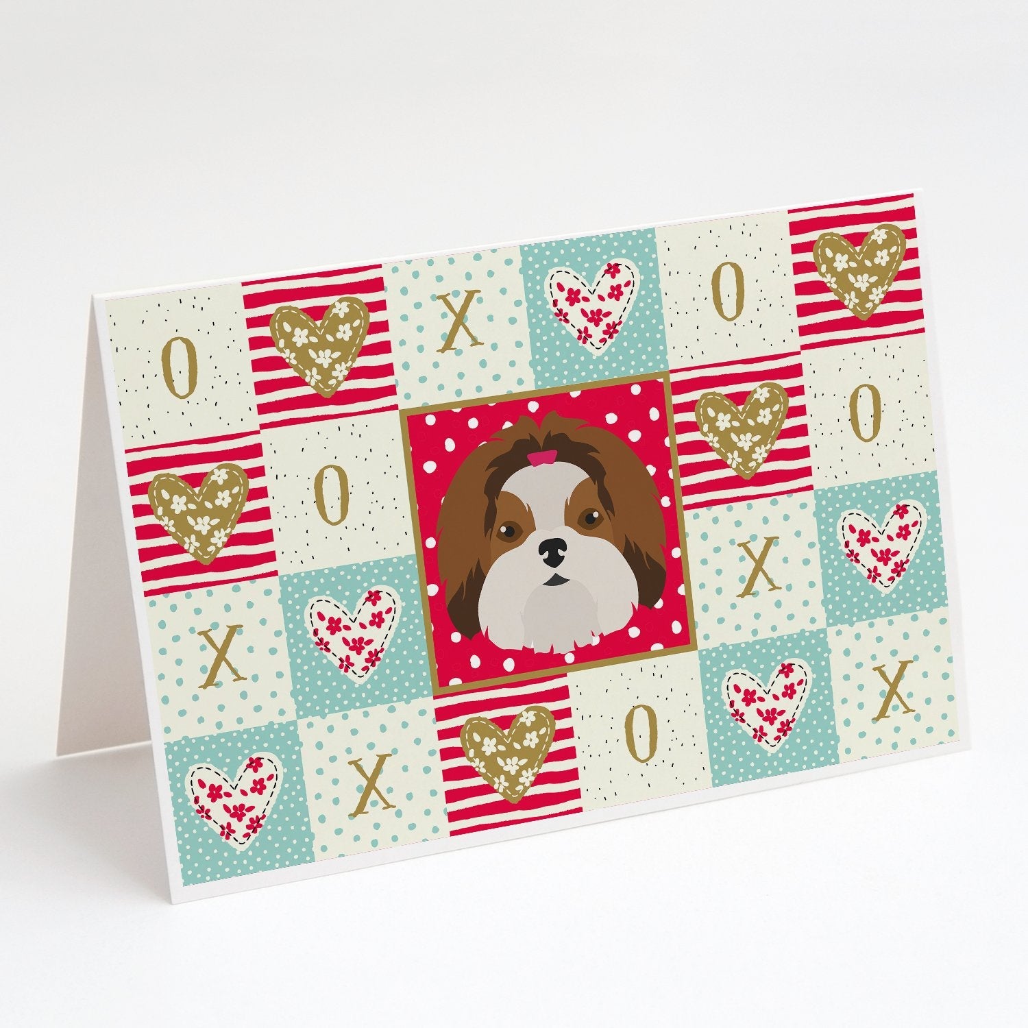 Imperial Shih Tzu Love Greeting Cards Pack of 8 Blank Cards with Envelopes Whimsical A7 Size 5x7