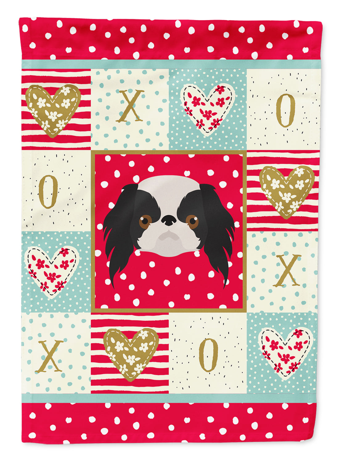 Japanese Chin Love Garden Flag Mailbox Decorative Yard Banner Outside Patio Artwork for Flower Beds, Garden Size, Multicolor