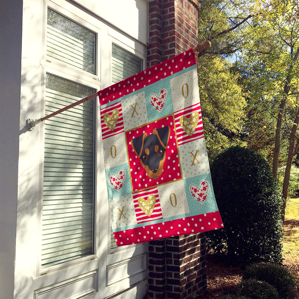 Japanese Terrier Love House Flag 28x40 Porch Sleeve Pole Decorative Outside Yard Banner Artwork Wall Hanging, Polyester