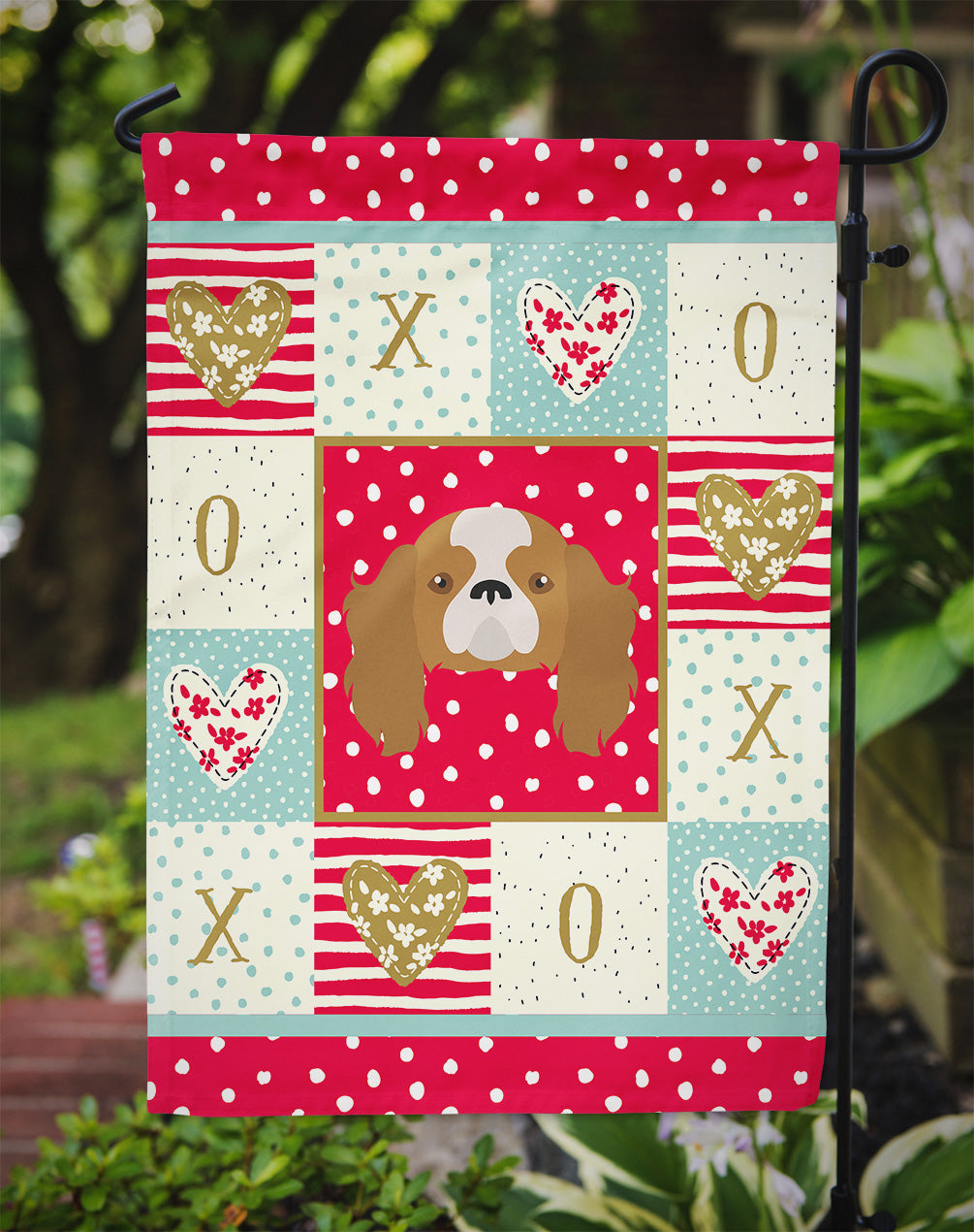 Blenheim Cavalier King Charles Spaniel Love Garden Flag Mailbox Decorative Yard Banner Outside Patio Artwork for Flower Beds, Garden Size, Multicolor