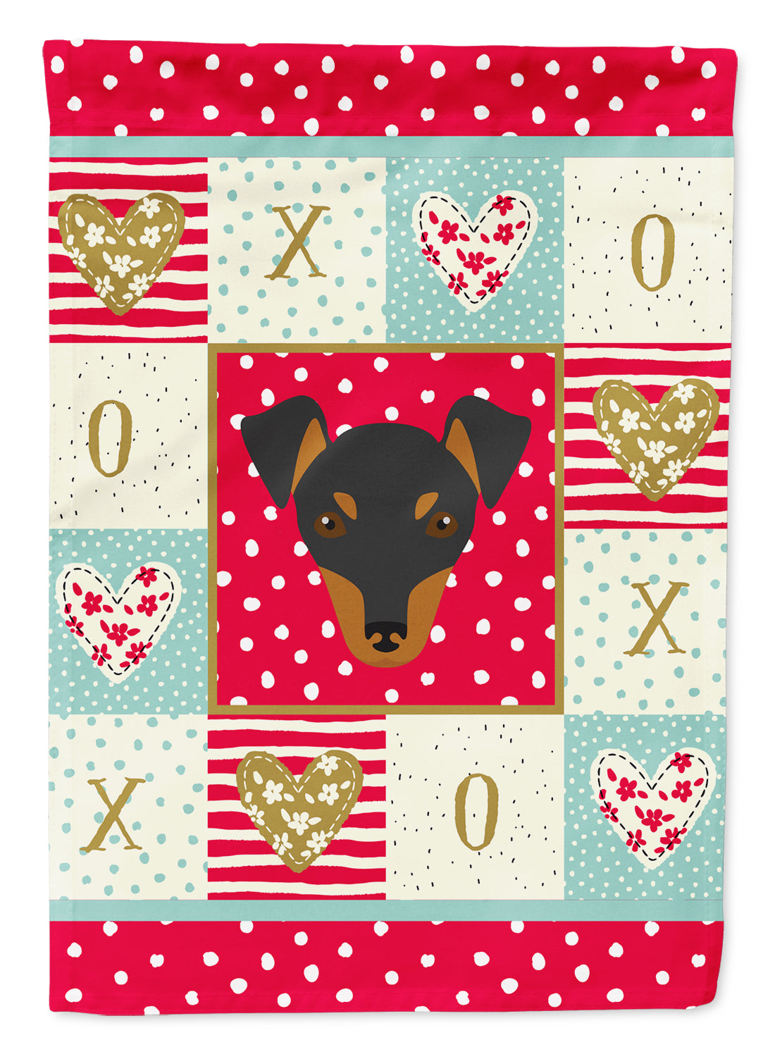 Manchester Toy Terrier Love Garden Flag Mailbox Decorative Yard Banner Outside Patio Artwork for Flower Beds, Garden Size, Multicolor