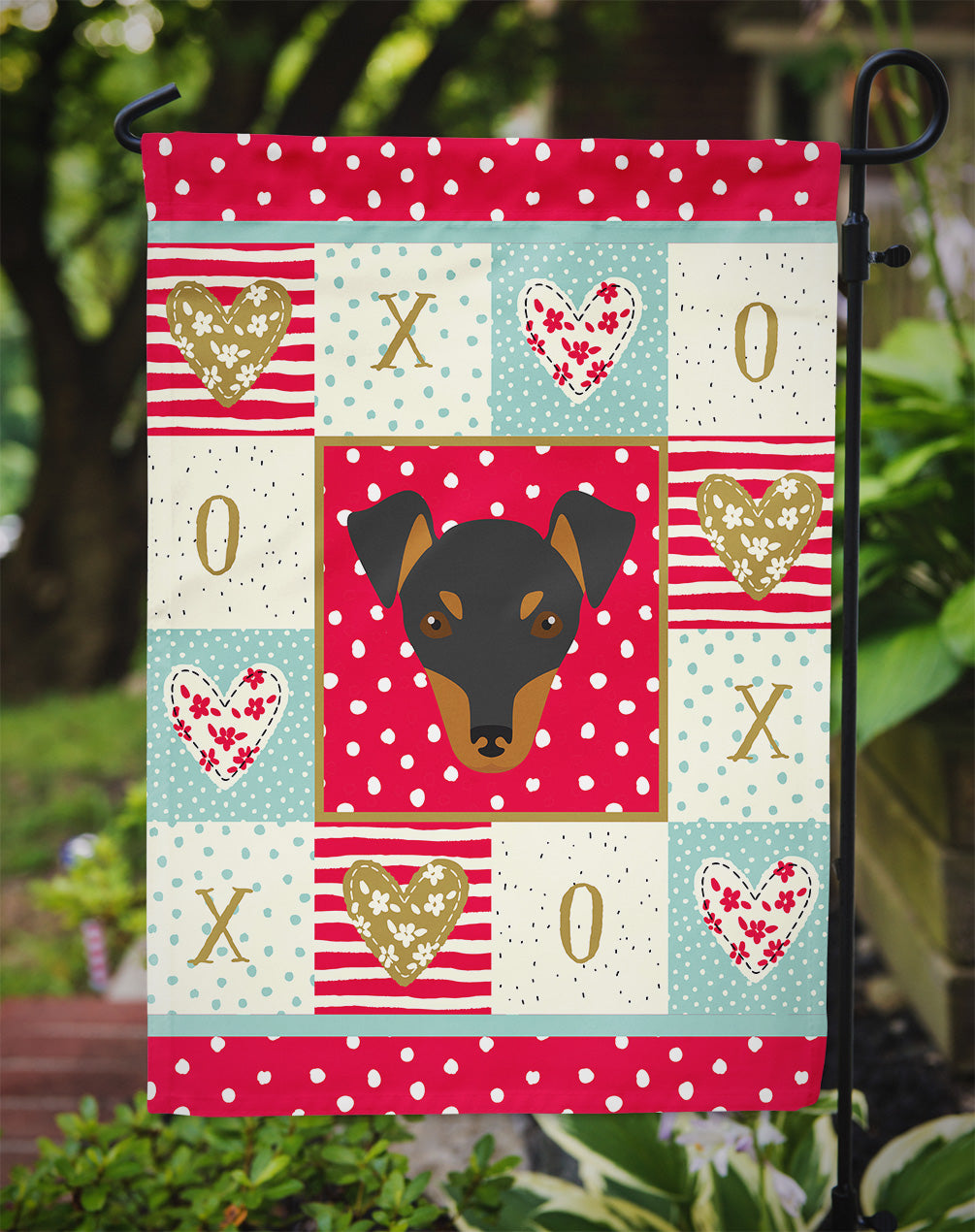 Manchester Toy Terrier Love Garden Flag Mailbox Decorative Yard Banner Outside Patio Artwork for Flower Beds, Garden Size, Multicolor