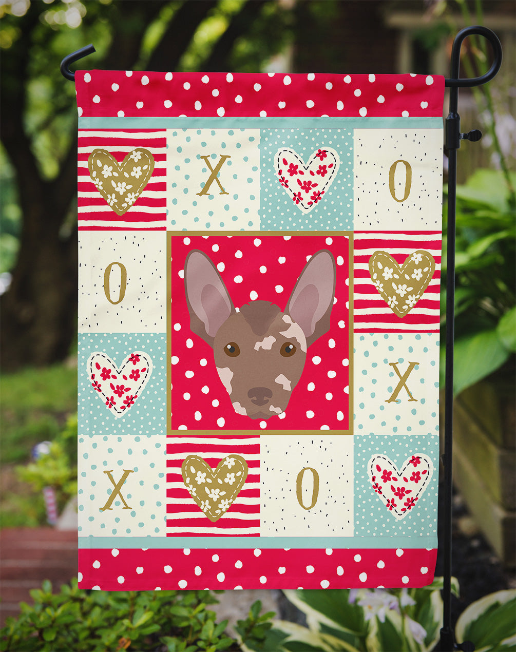 Mexican Hairless Dog Love Garden Flag Mailbox Decorative Yard Banner Outside Patio Artwork for Flower Beds, Garden Size, Multicolor