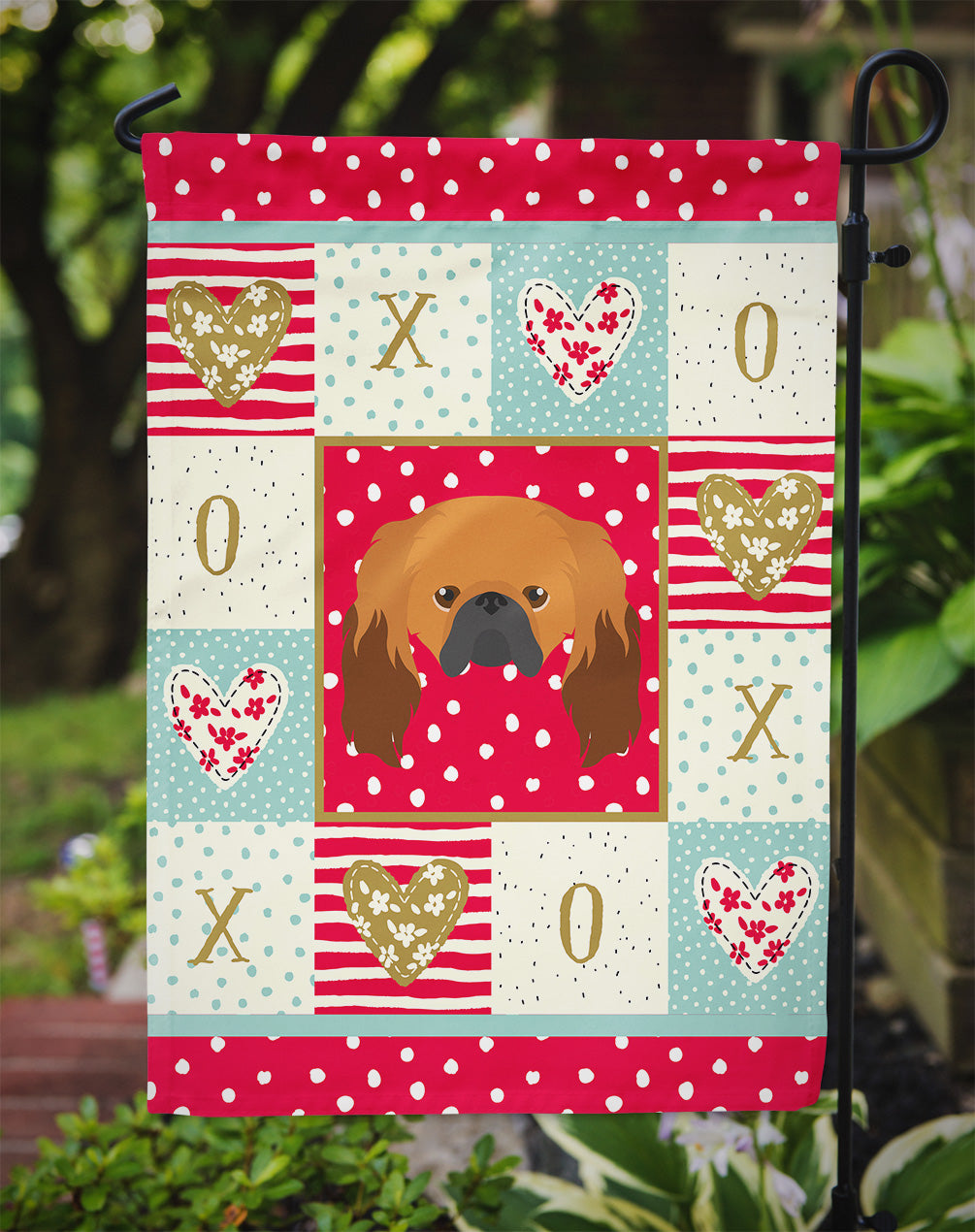 Pekingese Love Garden Flag Mailbox Decorative Yard Banner Outside Patio Artwork for Flower Beds, Garden Size, Multicolor