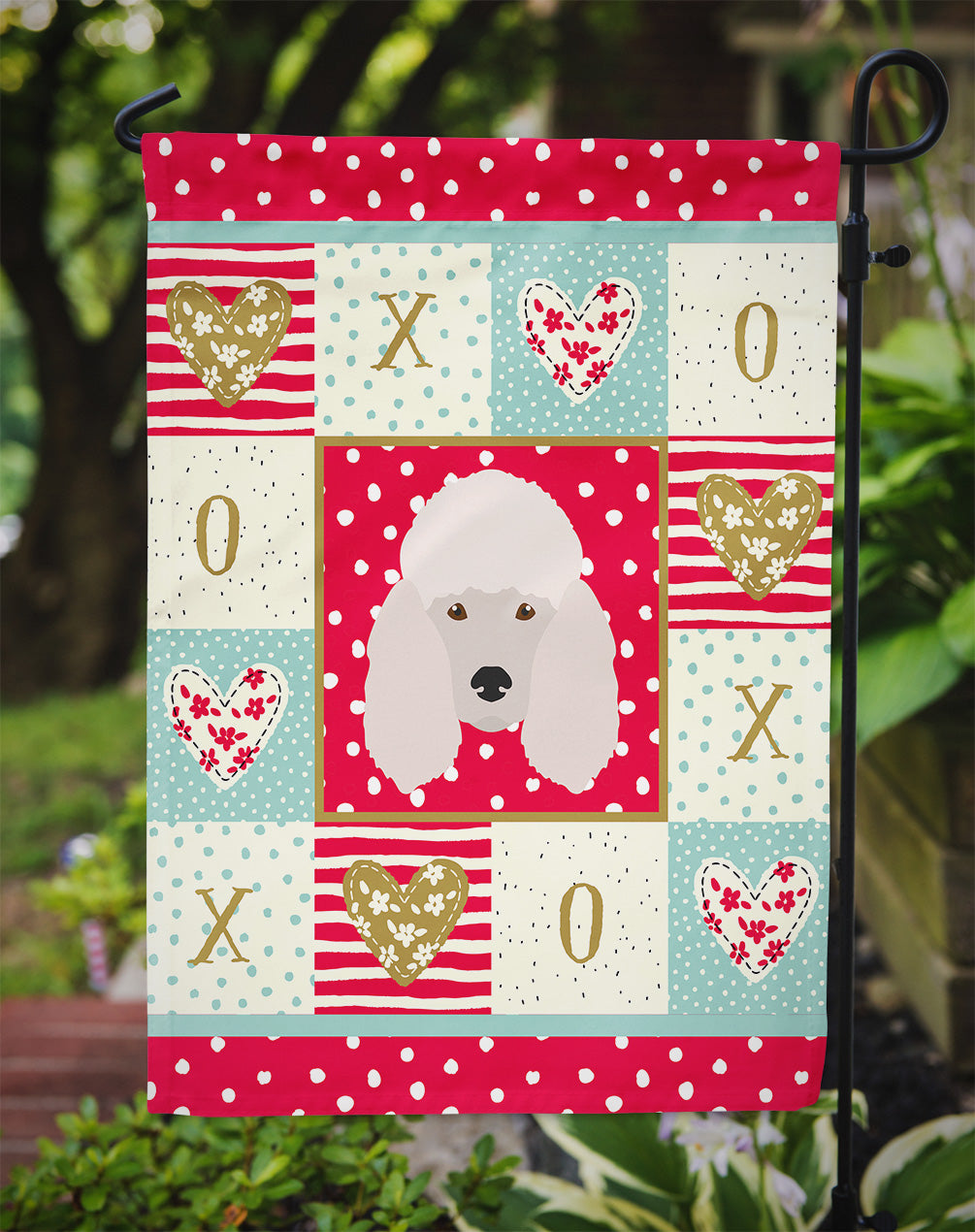 Poodle Love Garden Flag Mailbox Decorative Yard Banner Outside Patio Artwork for Flower Beds, Garden Size, Multicolor