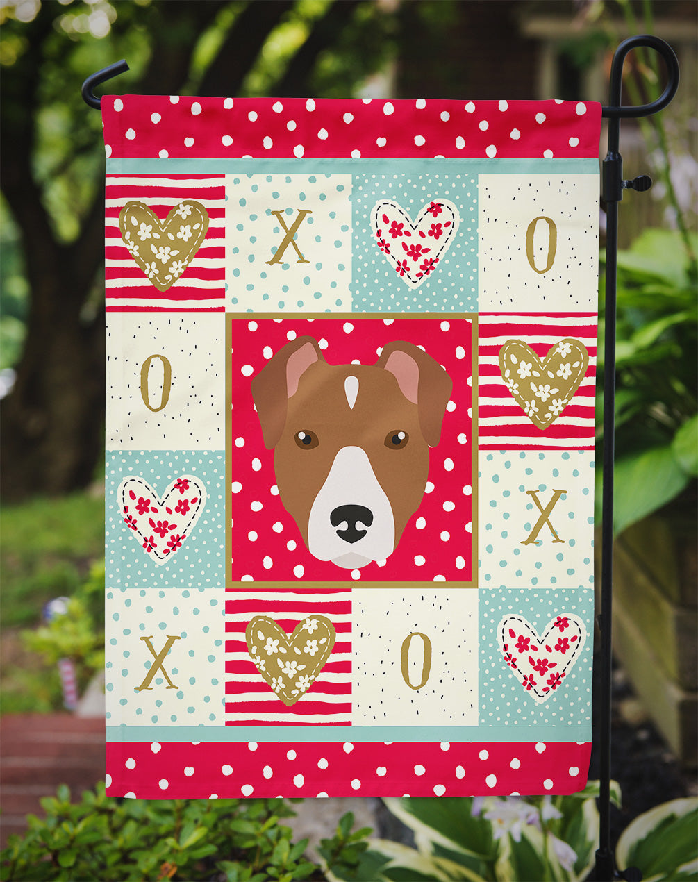 Rat Terrier Love Garden Flag Mailbox Decorative Yard Banner Outside Patio Artwork for Flower Beds, Garden Size, Multicolor