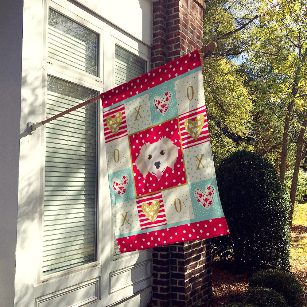 Small Greek Domestic Dog Love House Flag 28x40 Porch Sleeve Pole Decorative Outside Yard Banner Artwork Wall Hanging, Polyester