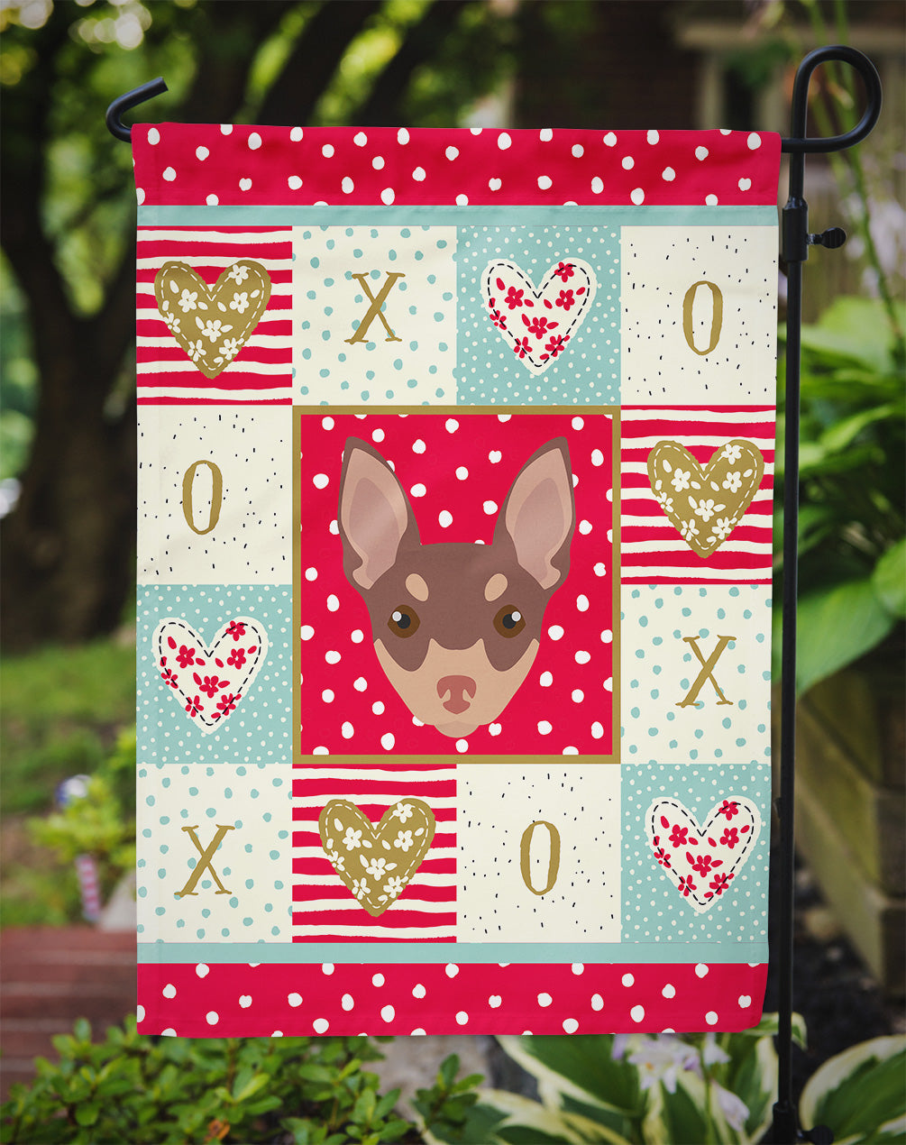 Toy Fox Terrier Love Garden Flag Mailbox Decorative Yard Banner Outside Patio Artwork for Flower Beds, Garden Size, Multicolor