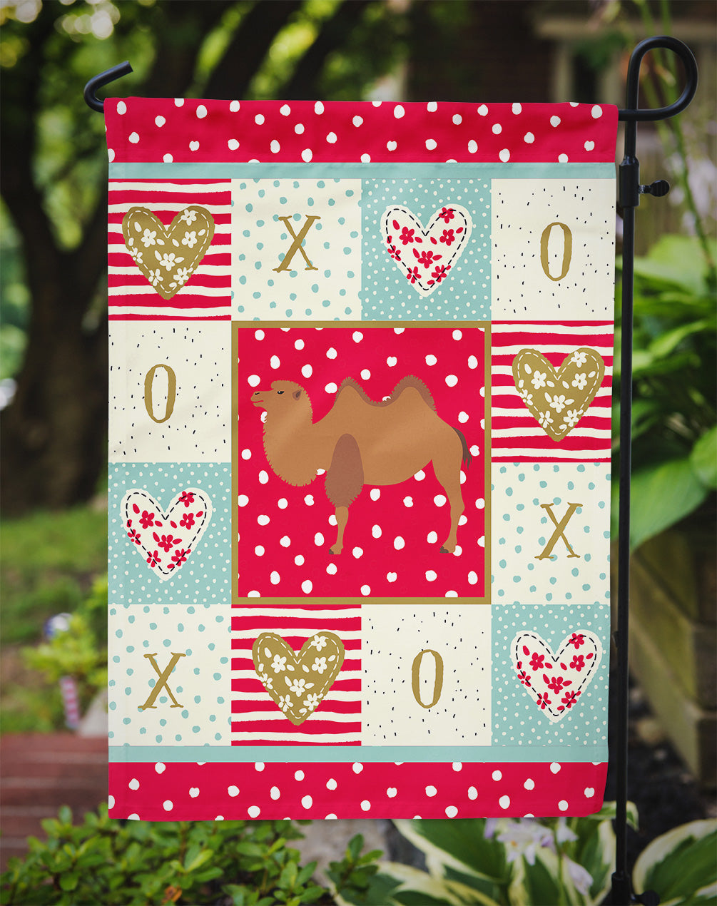 Bactrian Camel Love Garden Flag Mailbox Decorative Yard Banner Outside Patio Artwork for Flower Beds, Garden Size, Multicolor