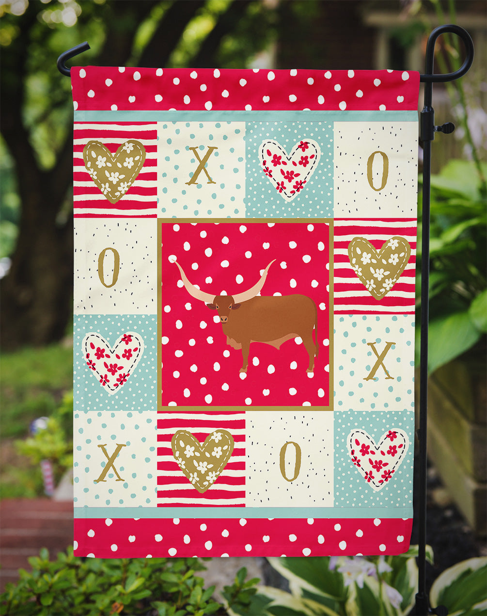 Ankole-Watusu Cow Love Garden Flag Mailbox Decorative Yard Banner Outside Patio Artwork for Flower Beds, Garden Size, Multicolor