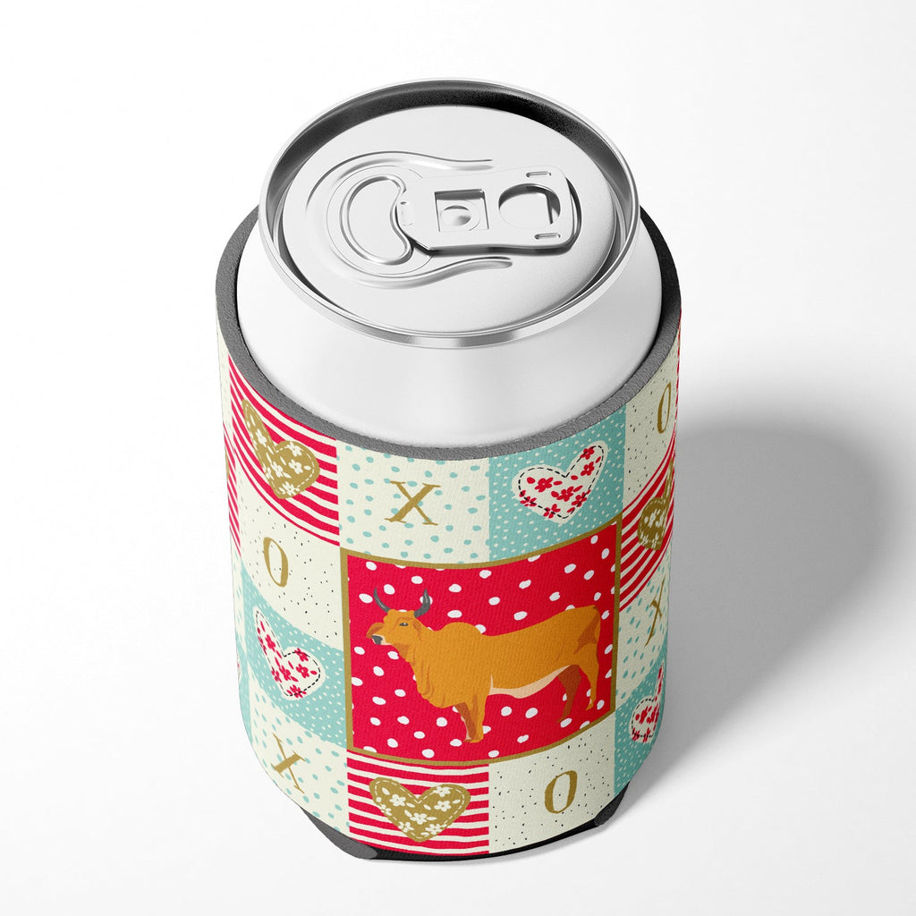 Zebu Indicine Cow Love Can or Bottle Hugger Cooler Sleeve for Standard 12 oz Cans, Insulated Foam Beer & Soda Can Hugger Reusable
