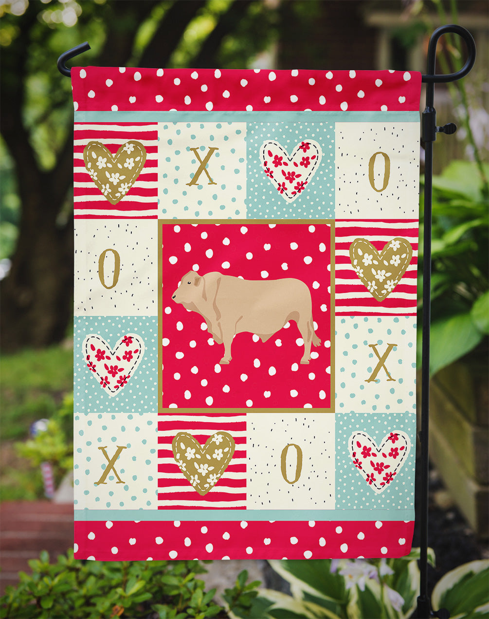Charolais Cow Love Garden Flag Mailbox Decorative Yard Banner Outside Patio Artwork for Flower Beds, Garden Size, Multicolor