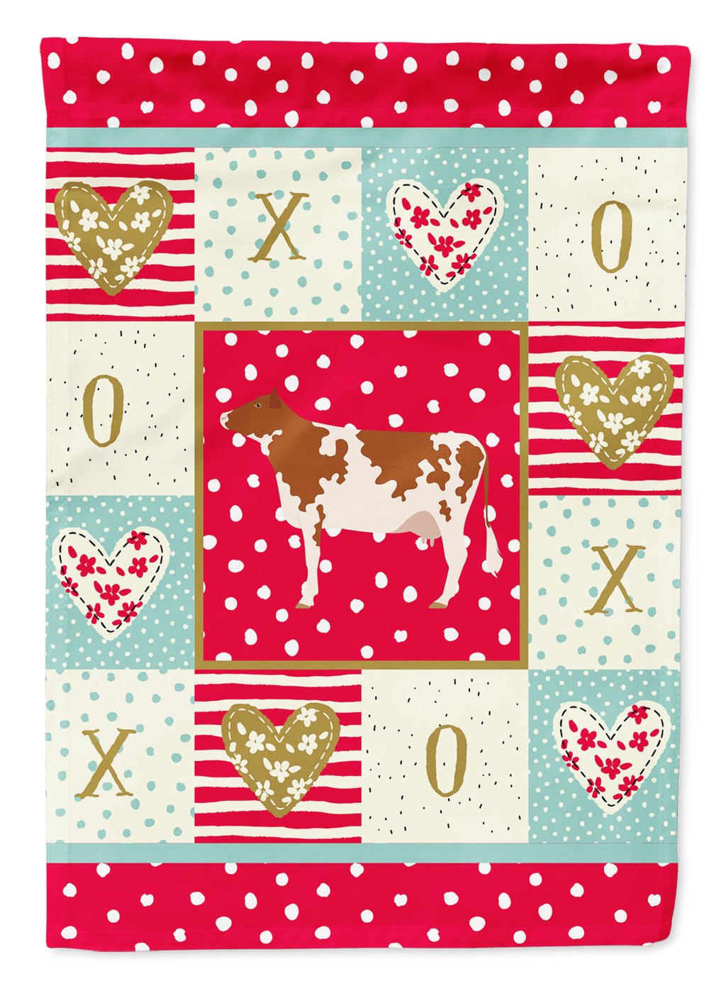 Ayrshire Cow Love Garden Flag Mailbox Decorative Yard Banner Outside Patio Artwork for Flower Beds, Garden Size, Multicolor