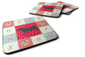 Black Angus Cow Love Foam Coasters Set of 4 Cup Coasters for Indoor Outdoor, Tabletop Protection, Anti Slip, Mouse pad Material