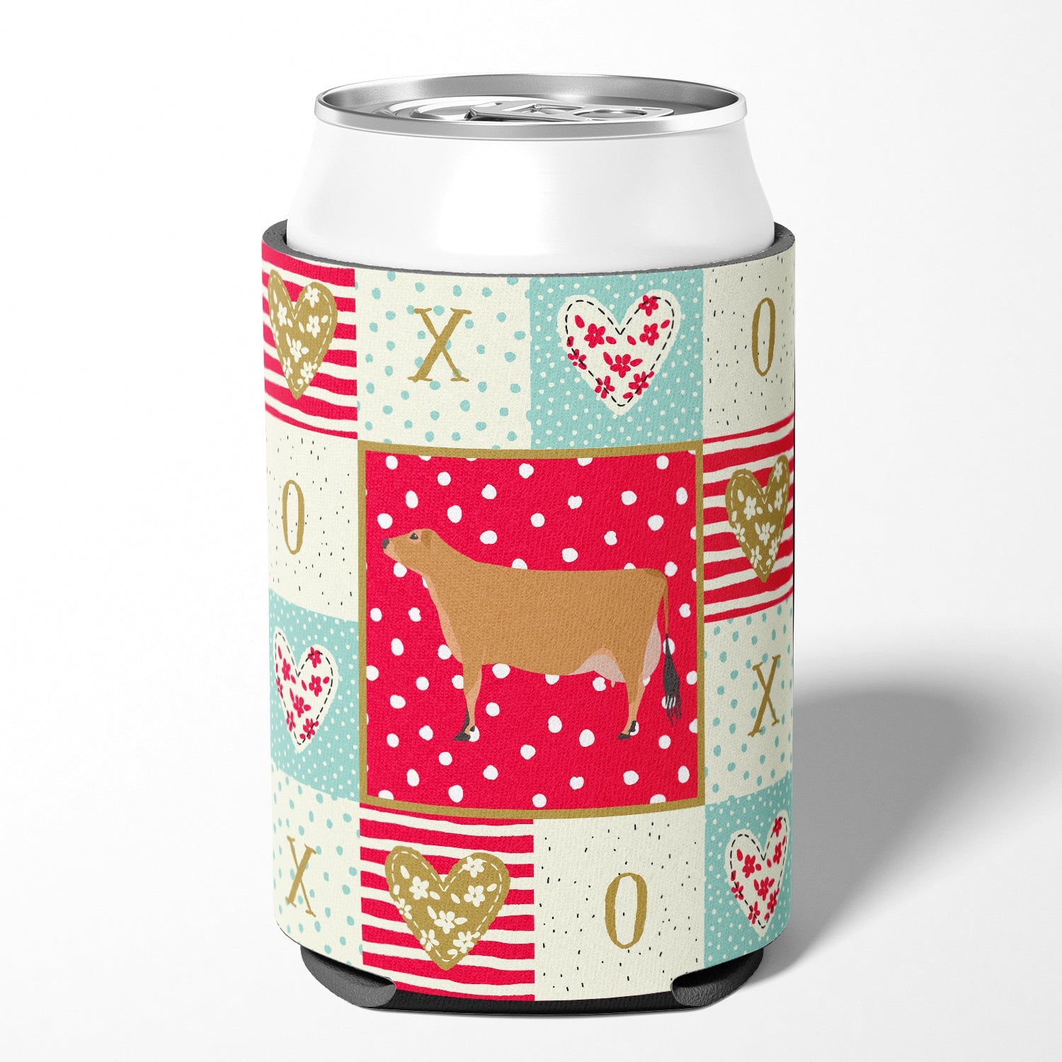 Jersey Cow Love Can or Bottle Hugger Cooler Sleeve for Standard 12 oz Cans, Insulated Foam Beer & Soda Can Hugger Reusable