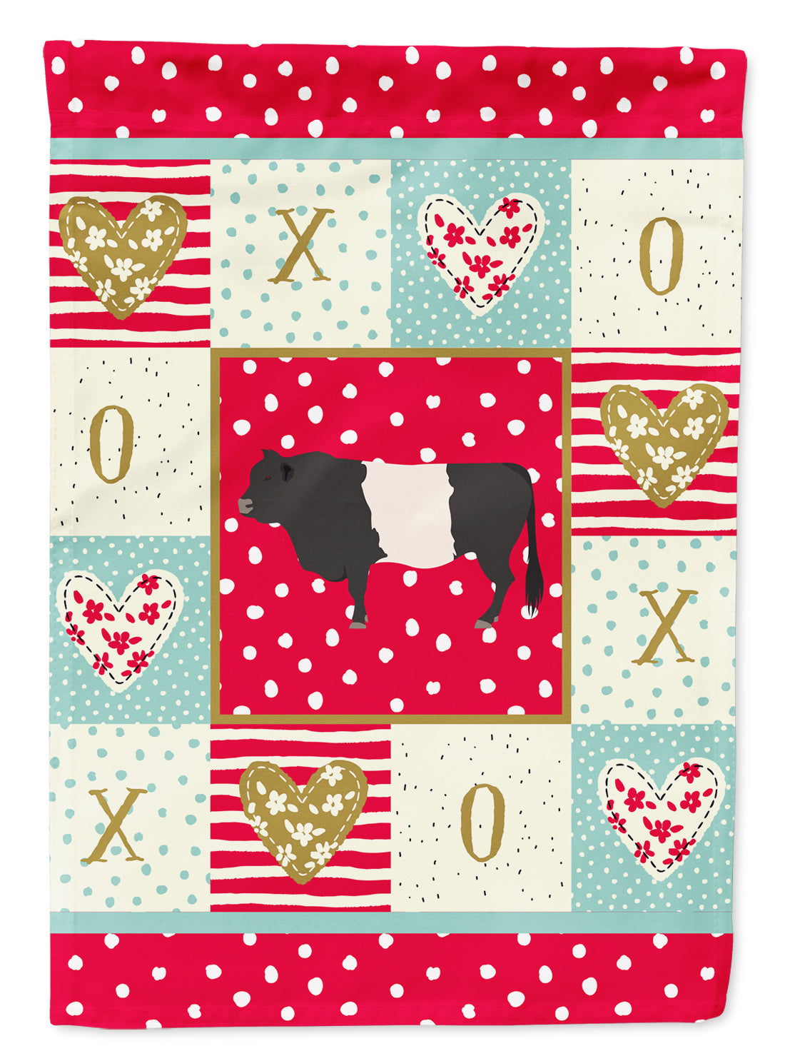 Belted Galloway Cow Love Garden Flag Mailbox Decorative Yard Banner Outside Patio Artwork for Flower Beds, Garden Size, Multicolor