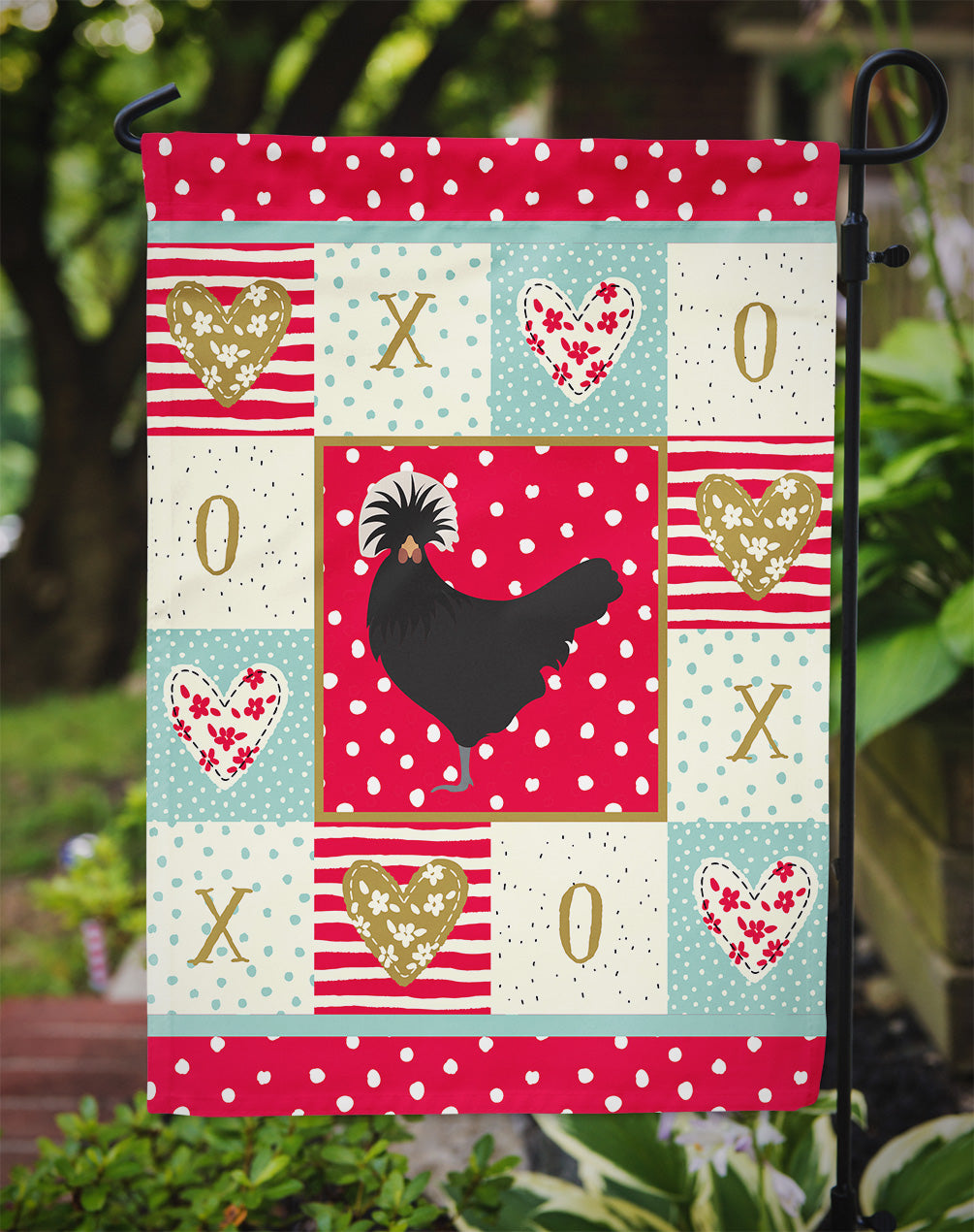 Polish Poland Chicken Love Garden Flag Mailbox Decorative Yard Banner Outside Patio Artwork for Flower Beds, Garden Size, Multicolor