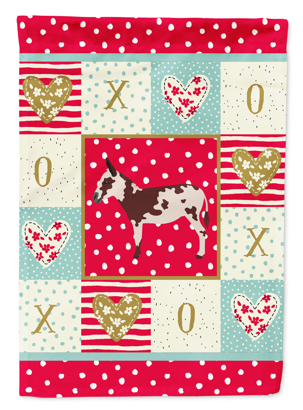 American Spotted Donkey Love Garden Flag Mailbox Decorative Yard Banner Outside Patio Artwork for Flower Beds, Garden Size, Multicolor