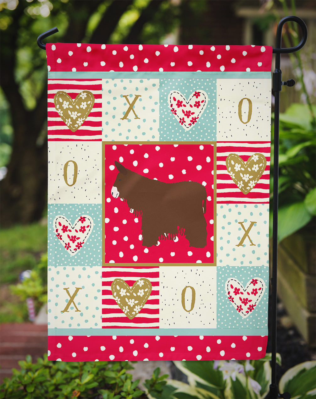 Poitou Poiteuin Donkey Love Garden Flag Mailbox Decorative Yard Banner Outside Patio Artwork for Flower Beds, Garden Size, Multicolor