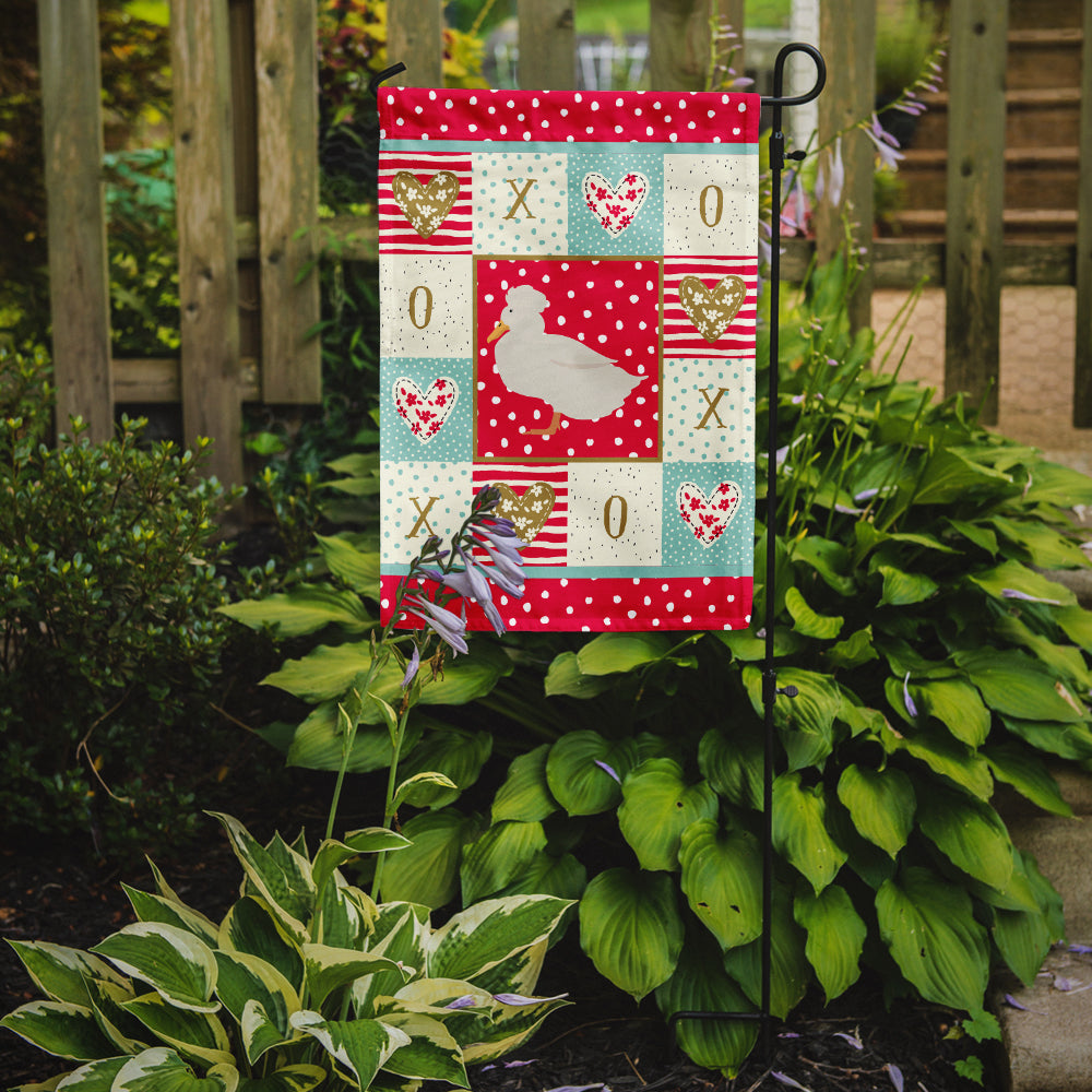 Crested Duck Love Garden Flag Mailbox Decorative Yard Banner Outside Patio Artwork for Flower Beds, Garden Size, Multicolor