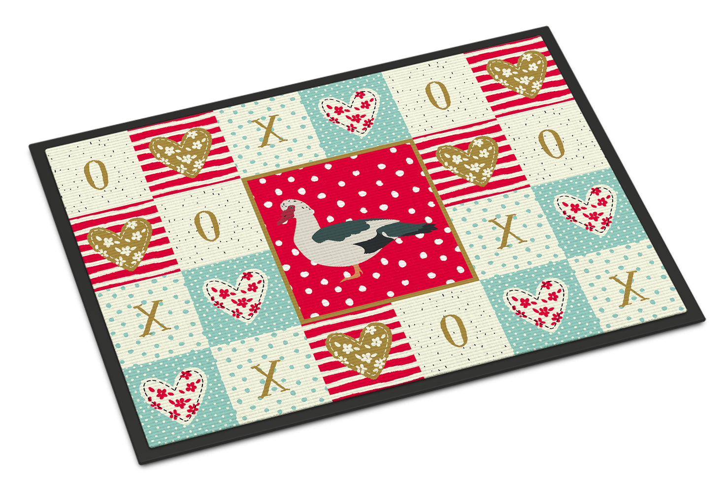 Muscovy Duck Love Doormat Indoor Outdoor 18H X 27W Front Door Mat Rugs for Entryway, Non Slip Washable