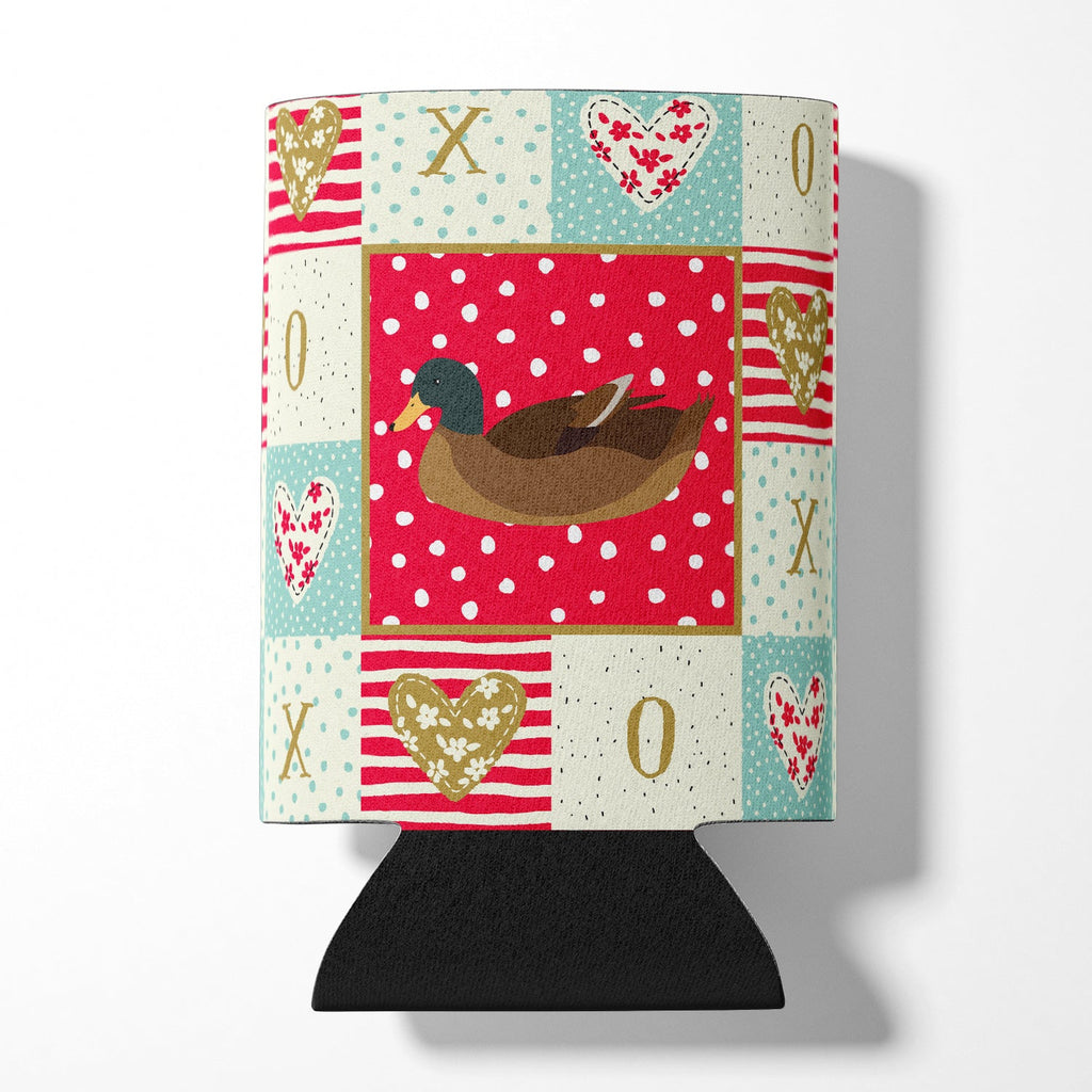 Khaki Campbell Duck Love Can or Bottle Hugger Cooler Sleeve for Standard 12 oz Cans, Insulated Foam Beer & Soda Can Hugger Reusable