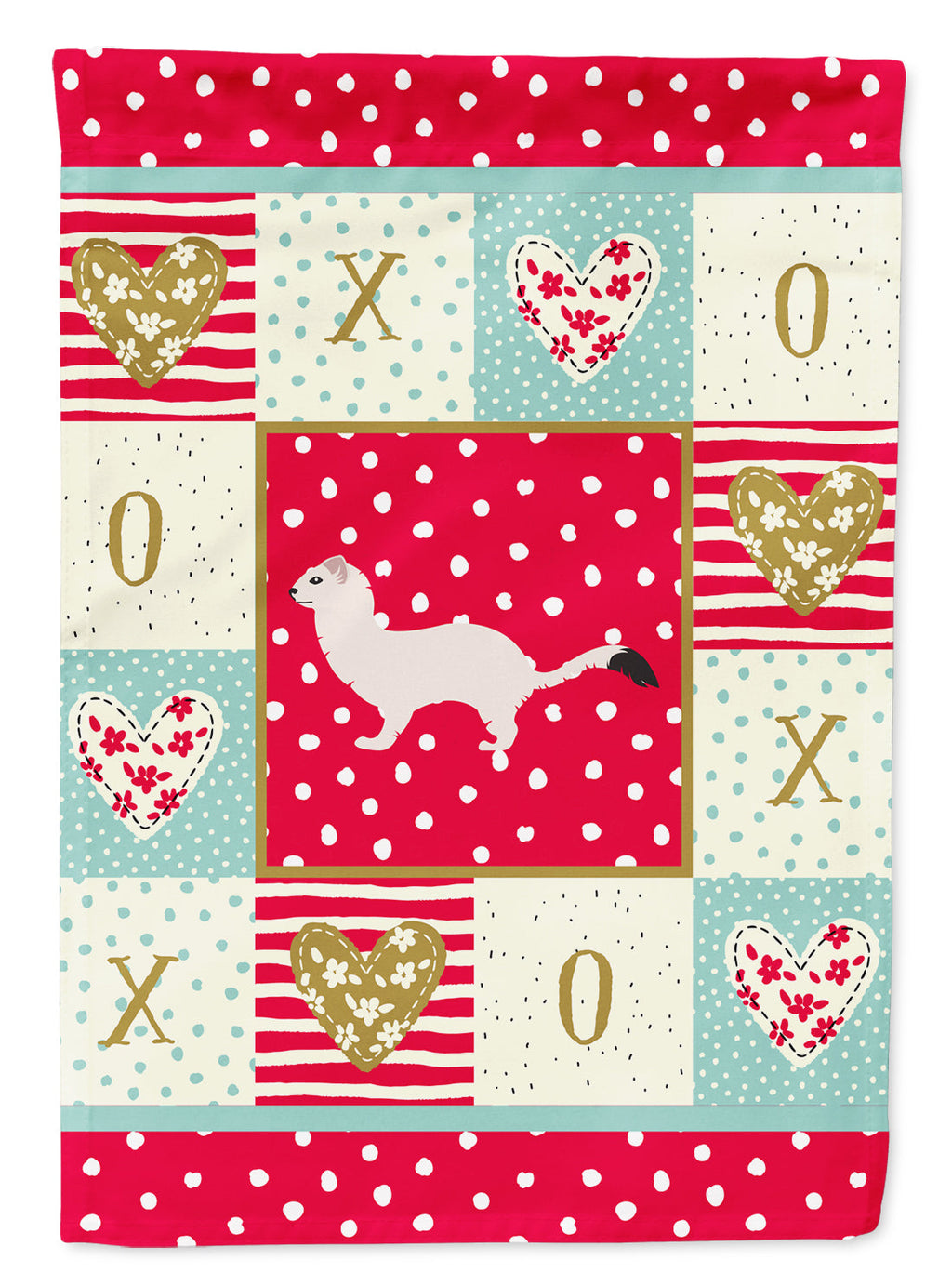 Stoat Short-tailed Weasel Love Garden Flag Mailbox Decorative Yard Banner Outside Patio Artwork for Flower Beds, Garden Size, Multicolor