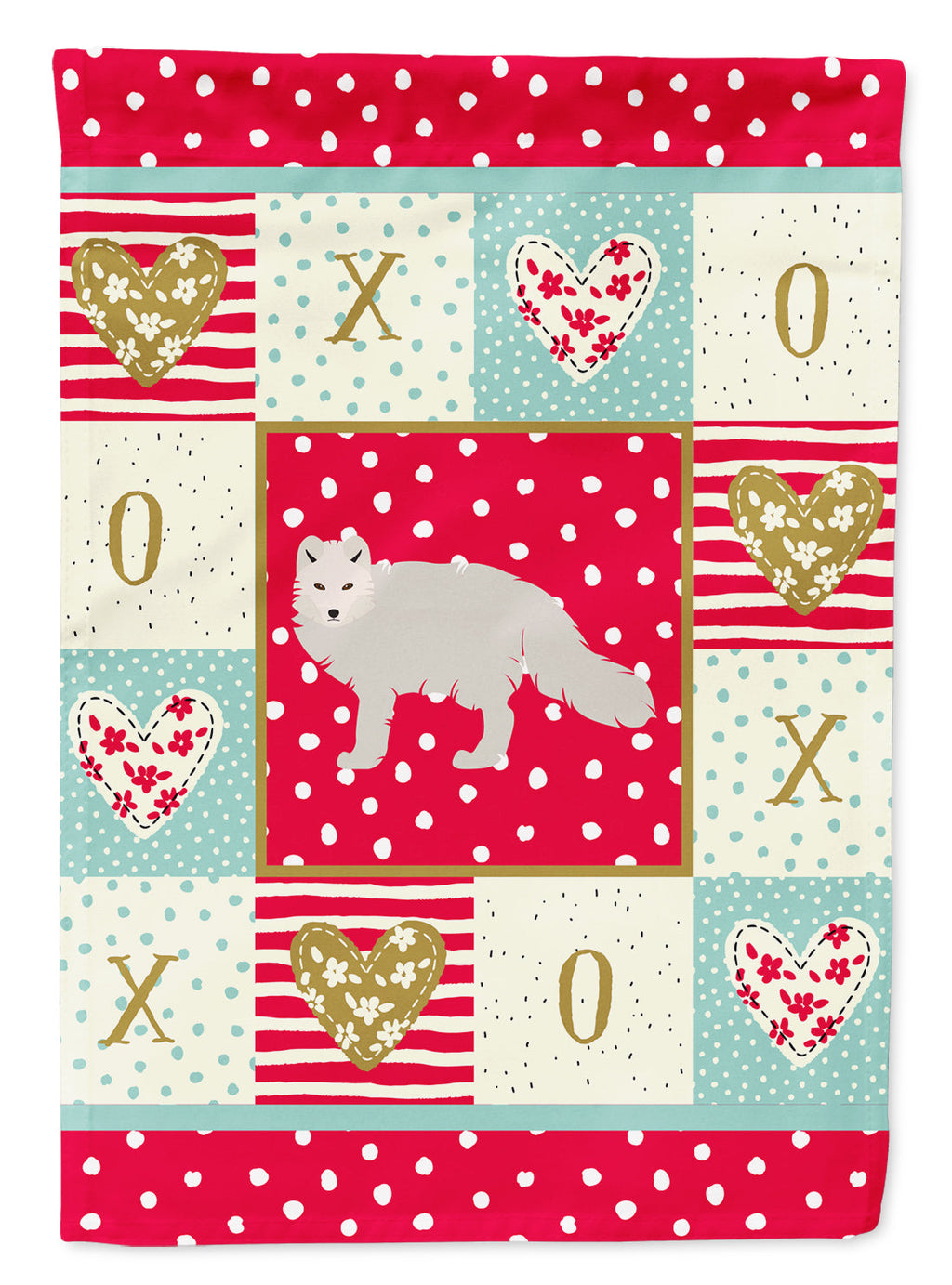 White Arctic Fox Love Garden Flag Mailbox Decorative Yard Banner Outside Patio Artwork for Flower Beds, Garden Size, Multicolor