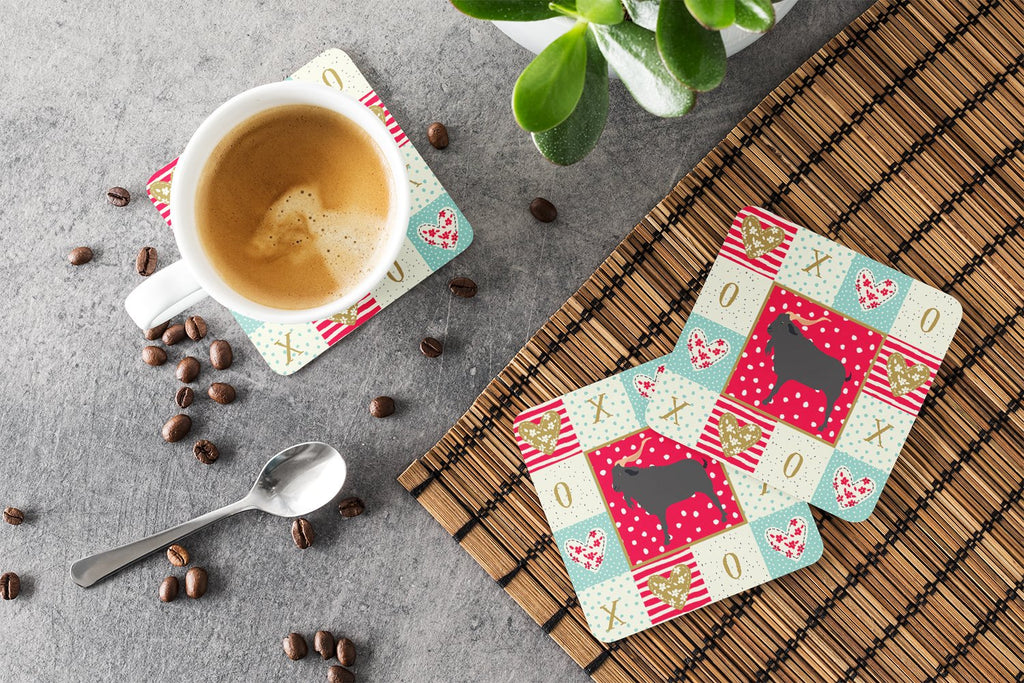Verata Goat Love Foam Coasters Set of 4 Cup Coasters for Indoor Outdoor, Tabletop Protection, Anti Slip, Mouse pad Material