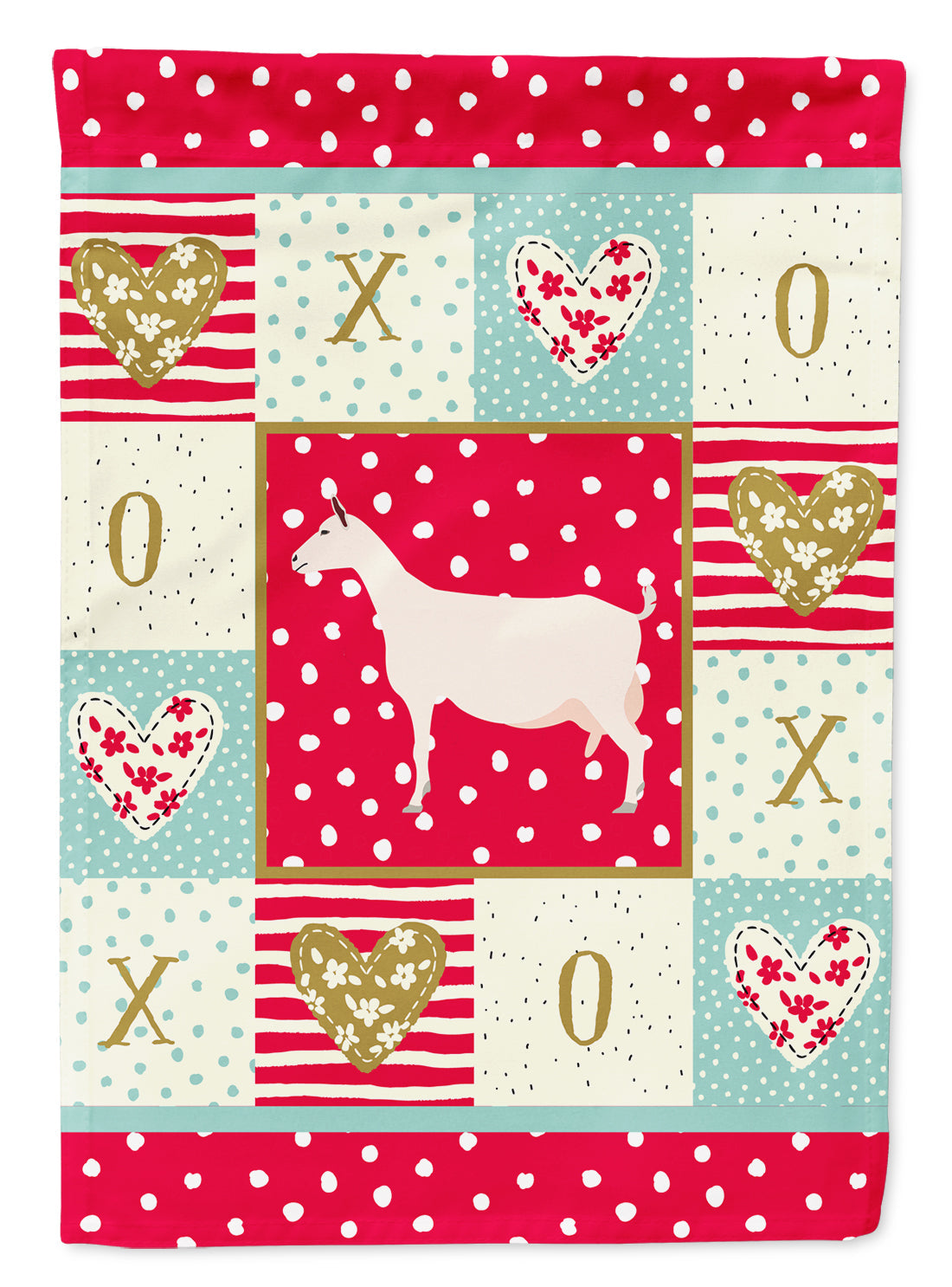 Saanen Goat Love Garden Flag Mailbox Decorative Yard Banner Outside Patio Artwork for Flower Beds, Garden Size, Multicolor