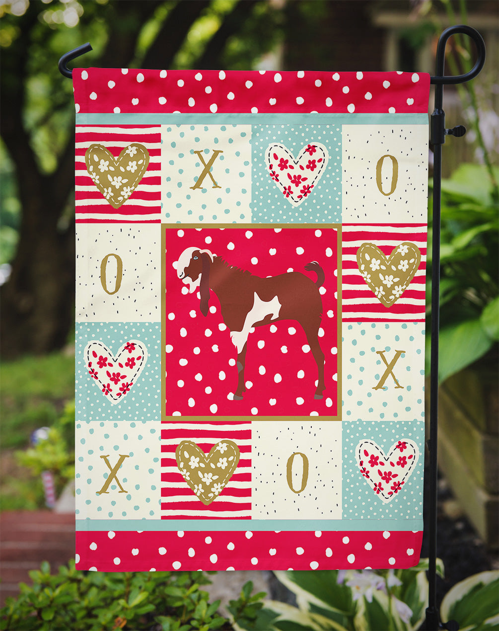 Jamnapari Goat Love Garden Flag Mailbox Decorative Yard Banner Outside Patio Artwork for Flower Beds, Garden Size, Multicolor