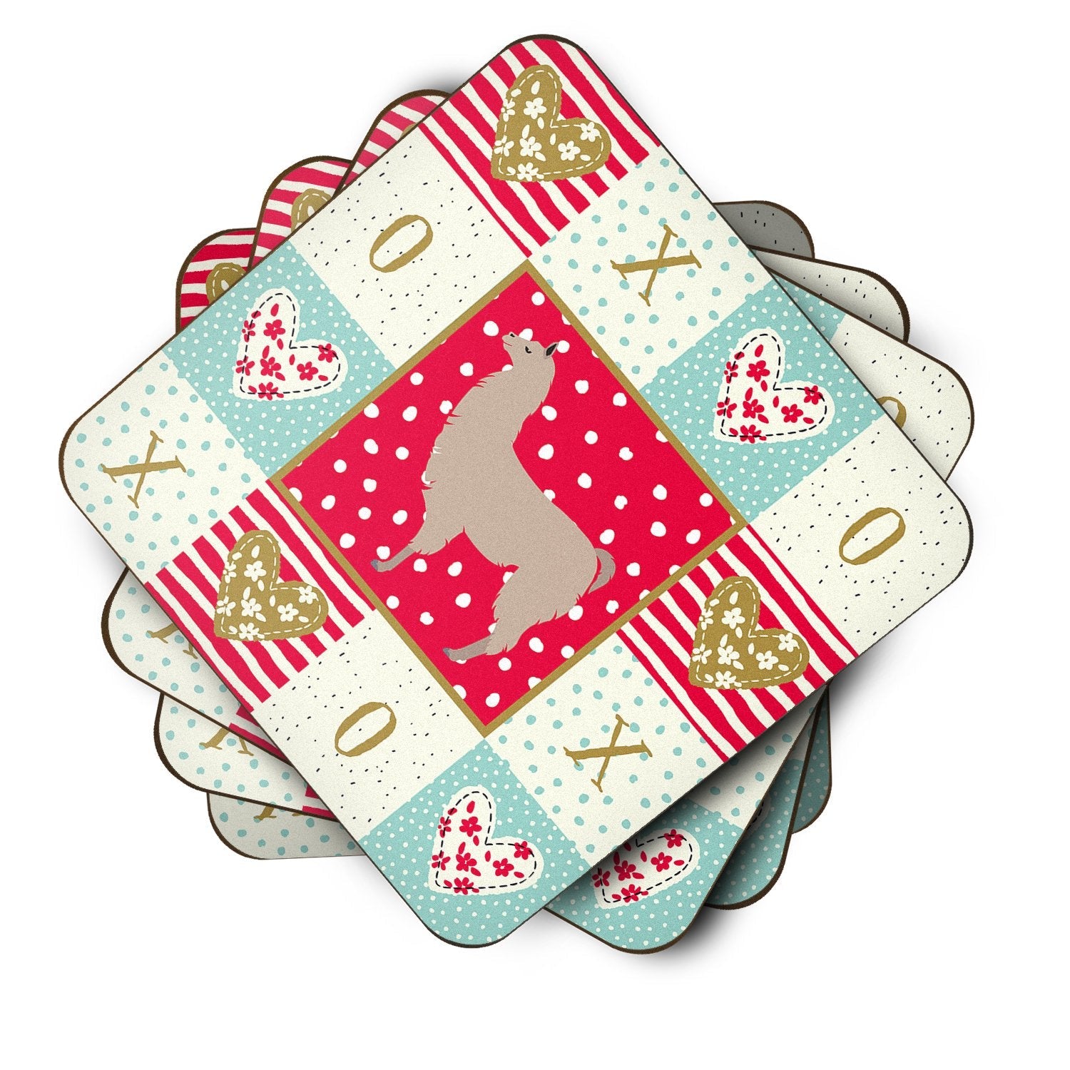Llama Love Foam Coasters Set of 4 Cup Coasters for Indoor Outdoor, Tabletop Protection, Anti Slip, Mouse pad Material