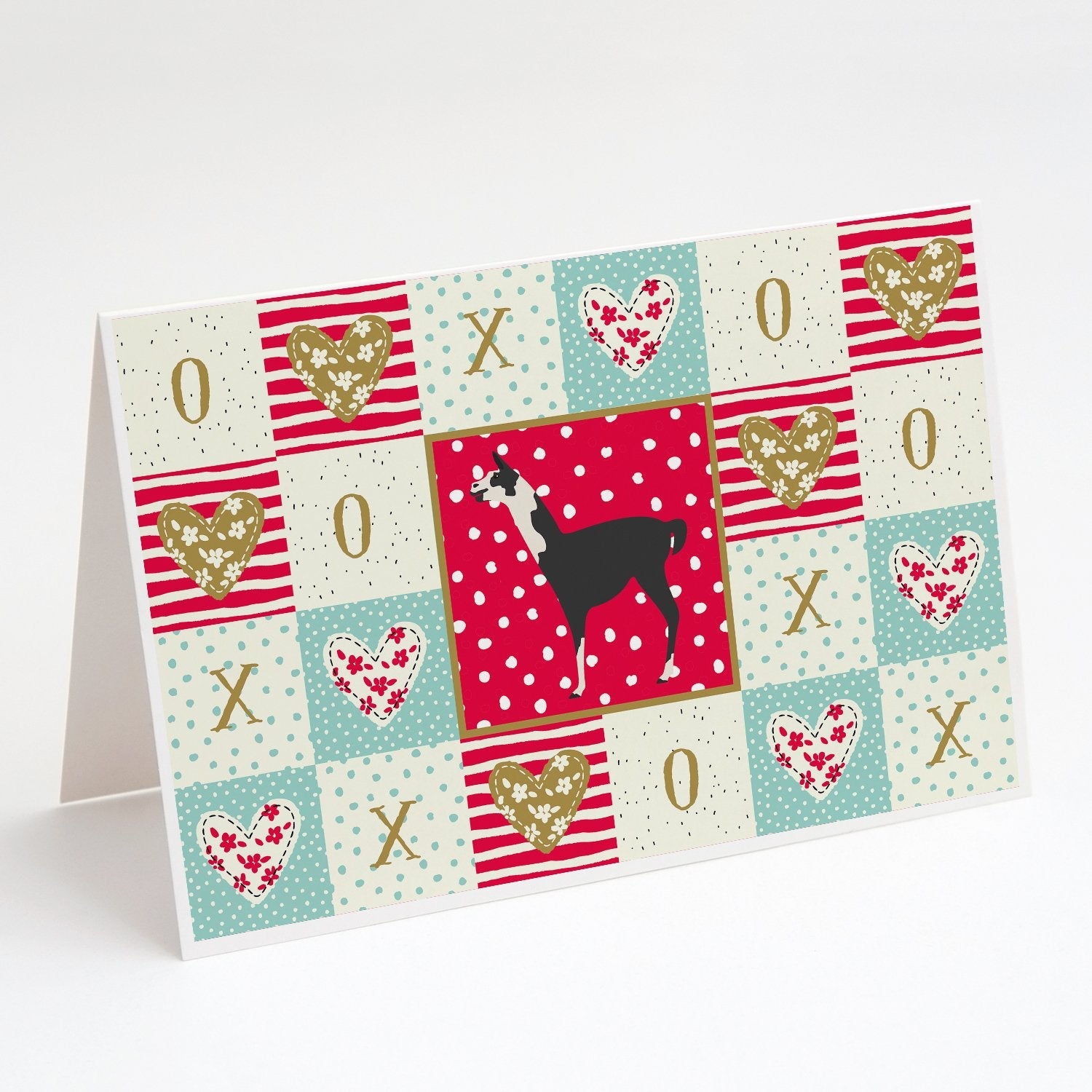 Llama Q' Ara Love Greeting Cards Pack of 8 Blank Cards with Envelopes Whimsical A7 Size 5x7