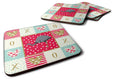 Rhea Love Foam Coasters Set of 4 Cup Coasters for Indoor Outdoor, Tabletop Protection, Anti Slip, Mouse pad Material