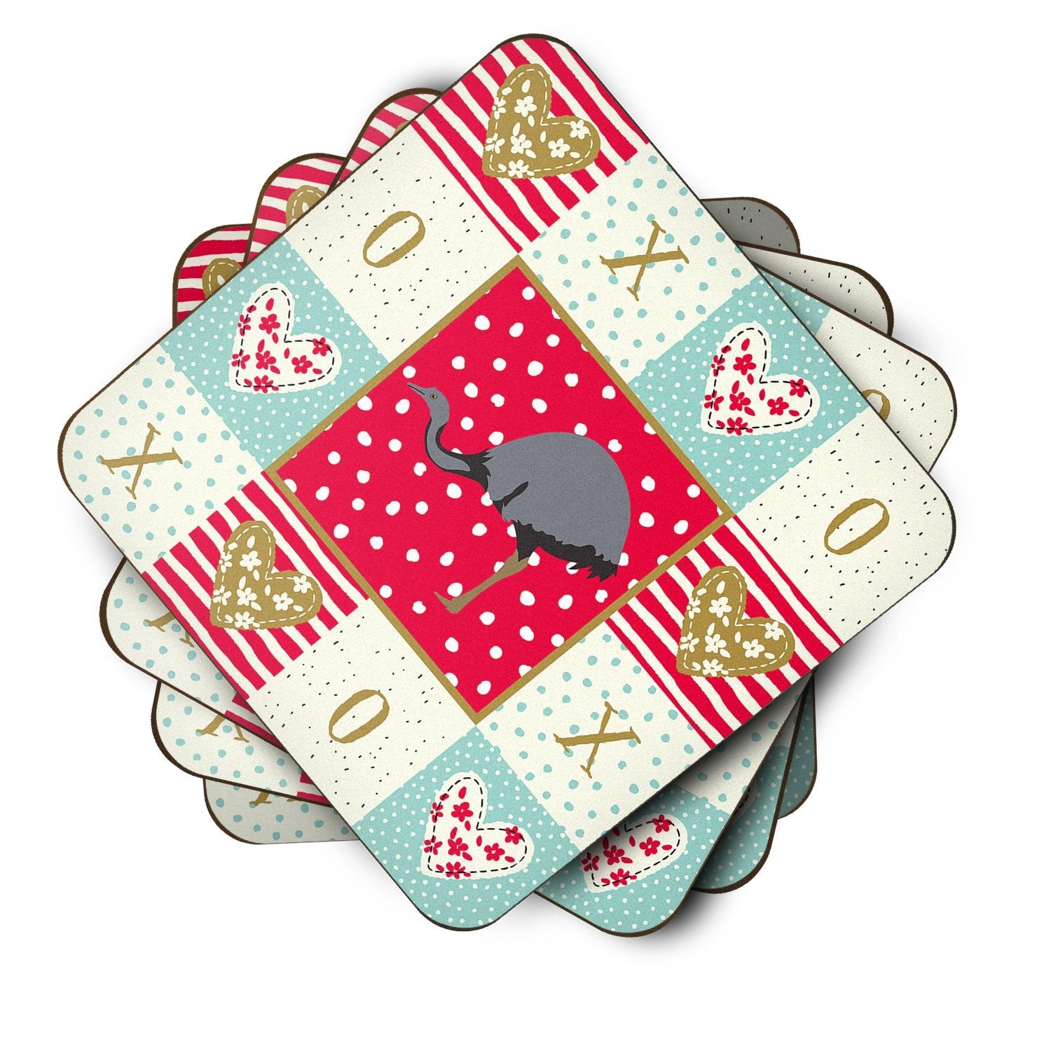Rhea Love Foam Coasters Set of 4 Cup Coasters for Indoor Outdoor, Tabletop Protection, Anti Slip, Mouse pad Material